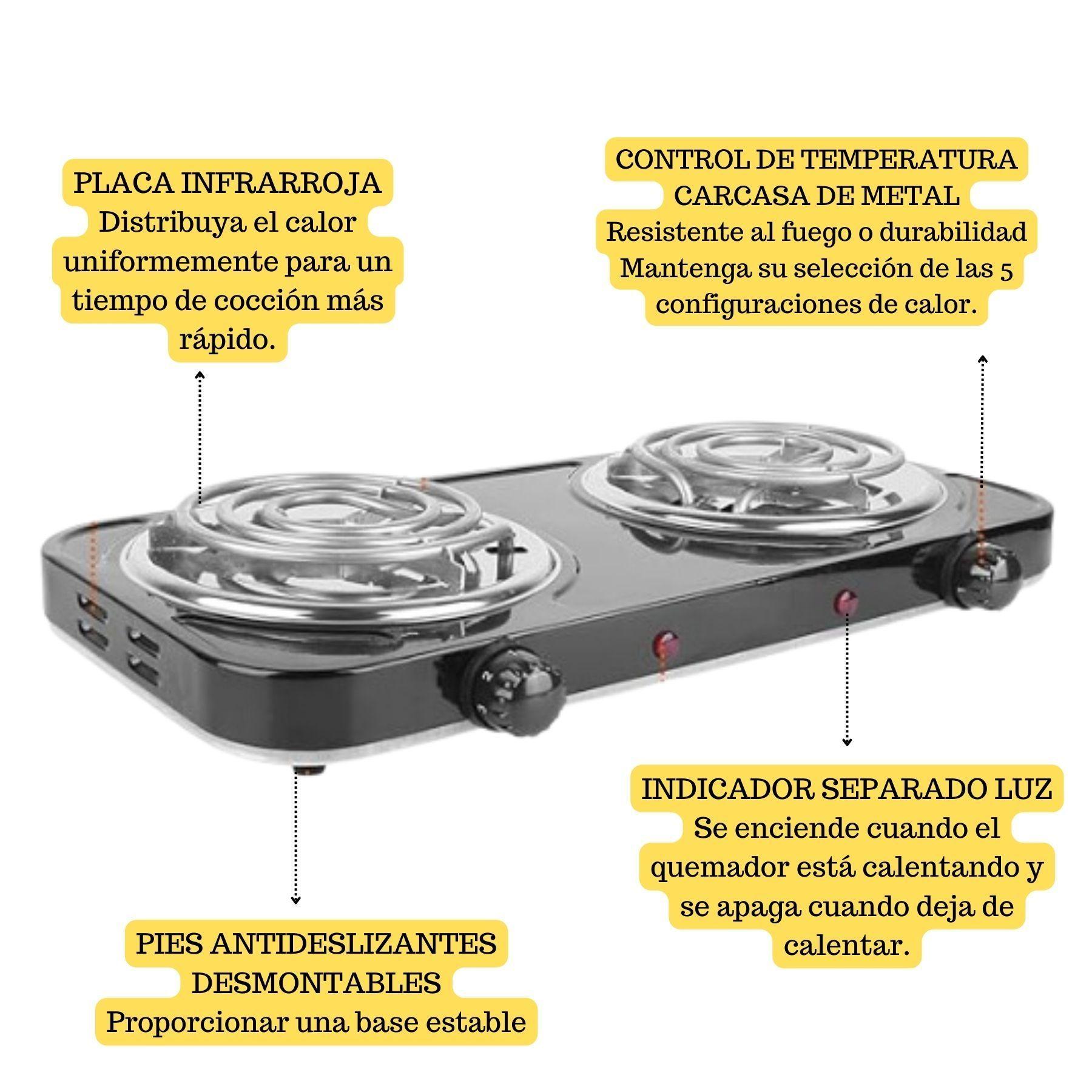 Cocina Cocinilla Eléctrica 2 Platos 2000w-5