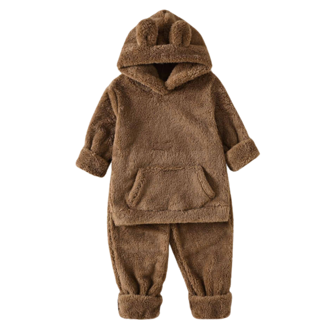Set Invierno 2 Piezas Polerón Capucha y Pantalón Unisex Café Oscuro Jump Kids-0