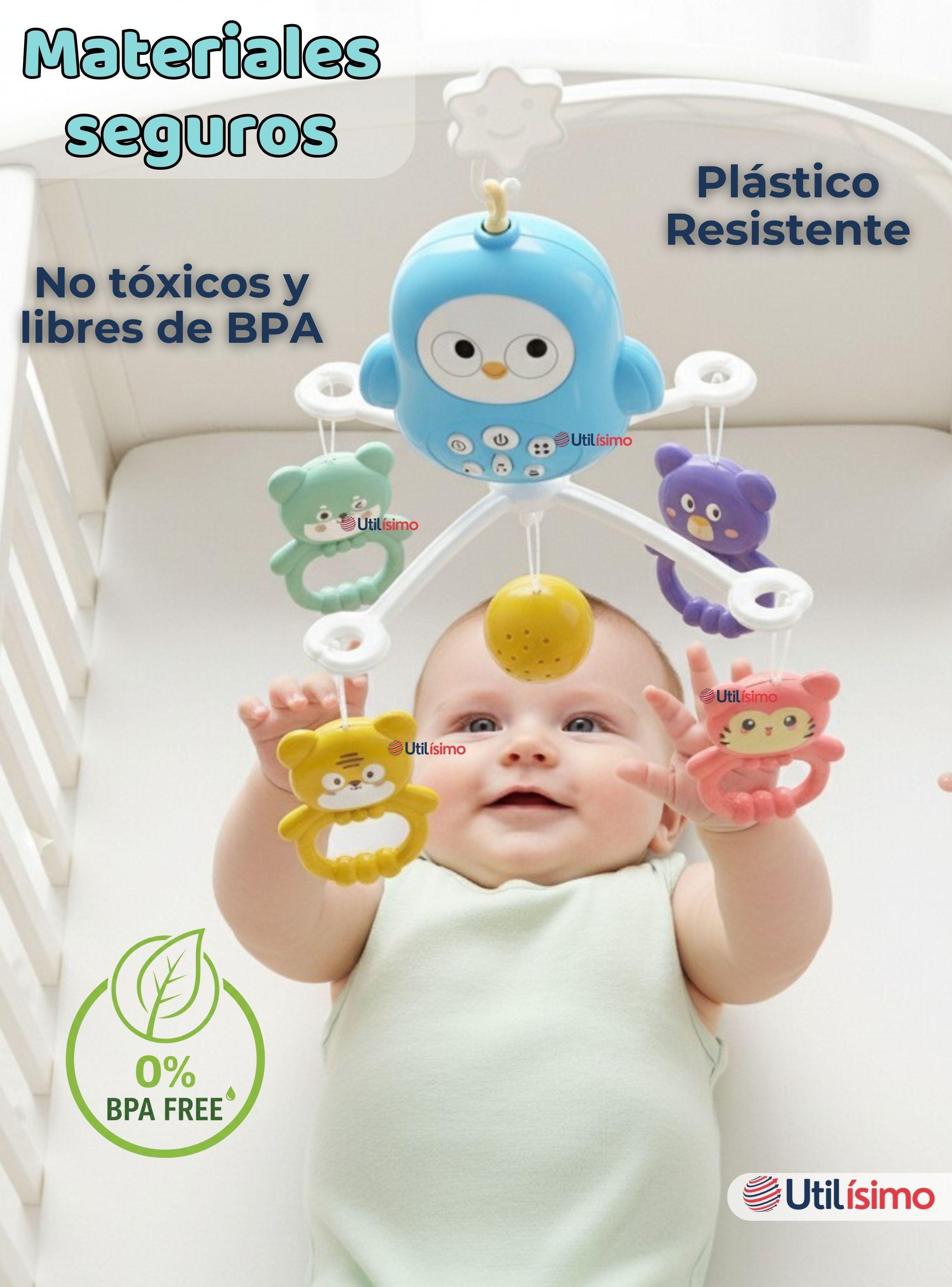 Móvil Sonajero Giratorio Musical para Bebé Niño Azul-2