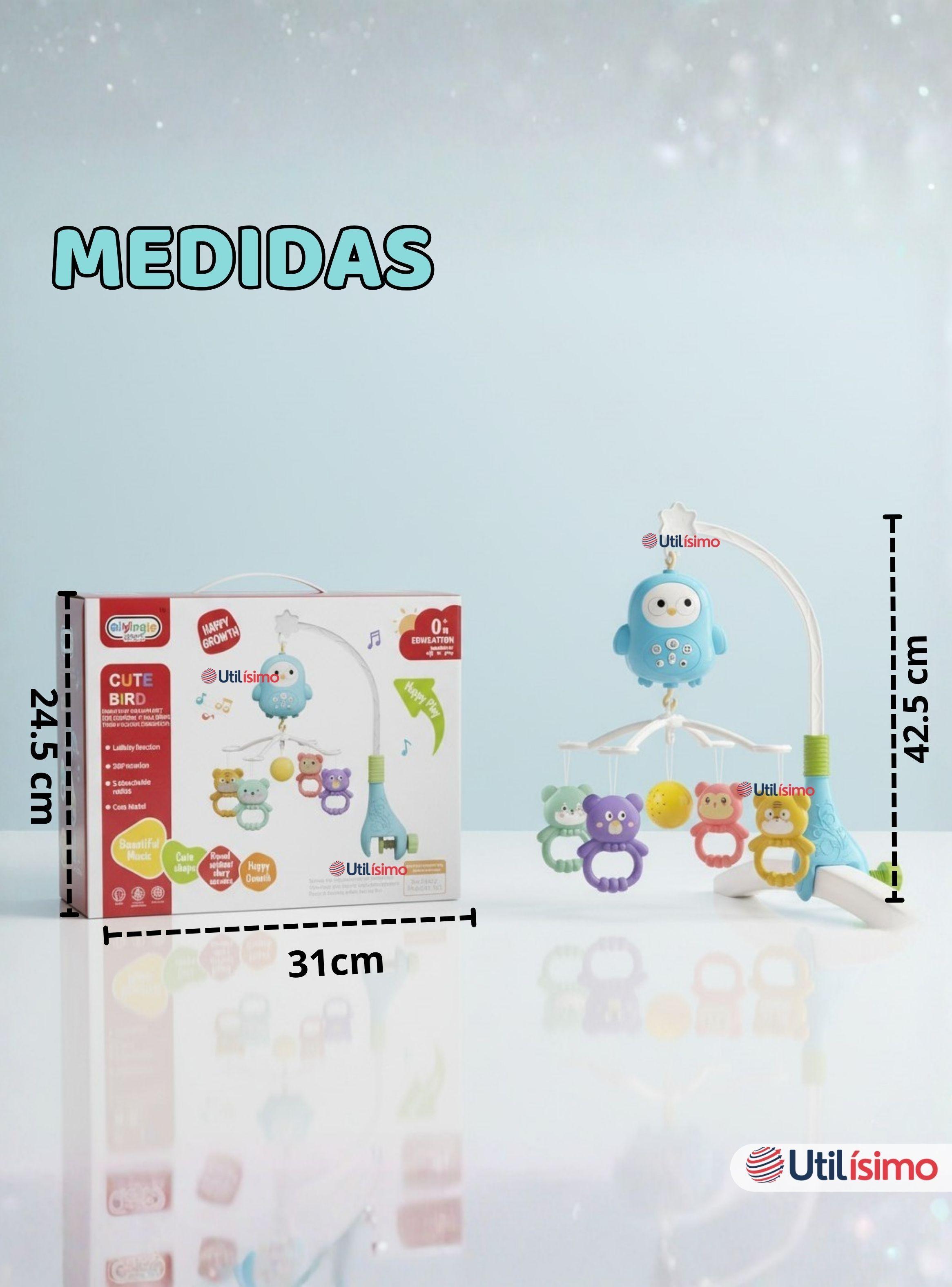 Móvil Sonajero Giratorio Musical para Bebé Niño Azul-3