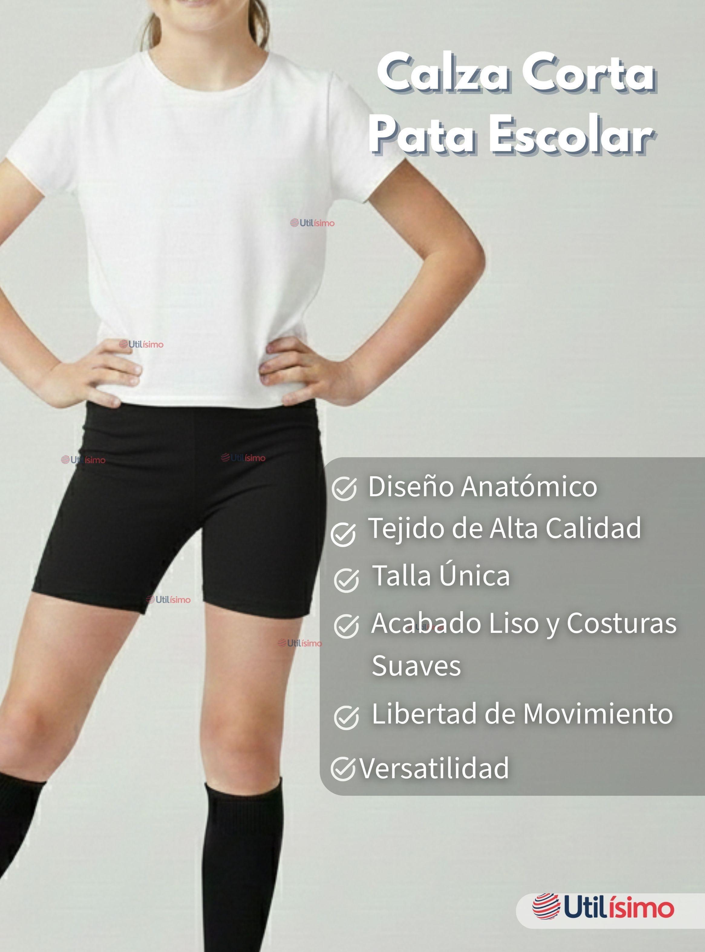 Pack 6 Calzas Cortas Escolar Pata Deportivas Niñas y Juvenil Color Negro-2