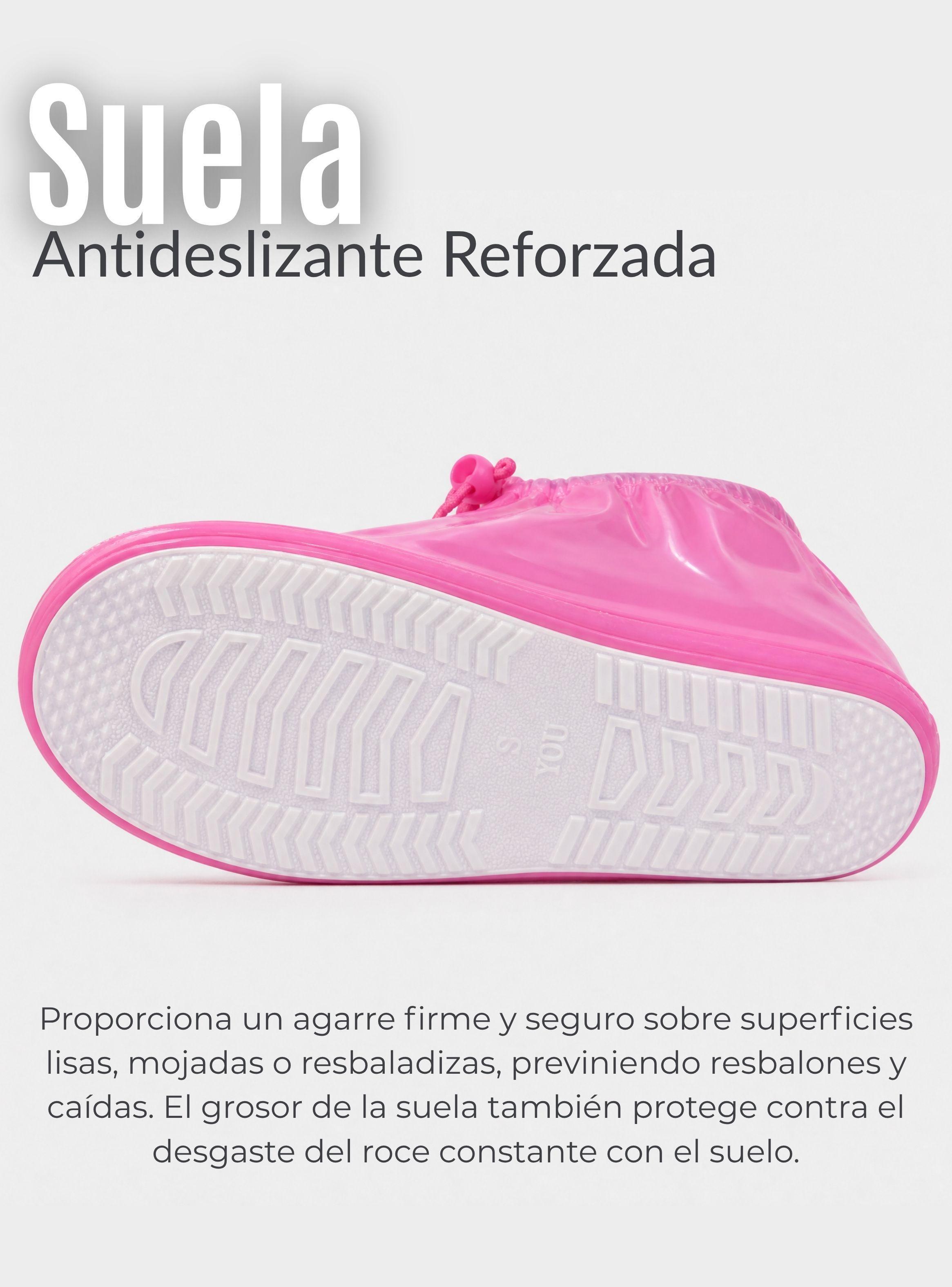 Fundas Cubre Calzado Impermeables Mujer Aislante Lluvia 1 Par Rosado-6