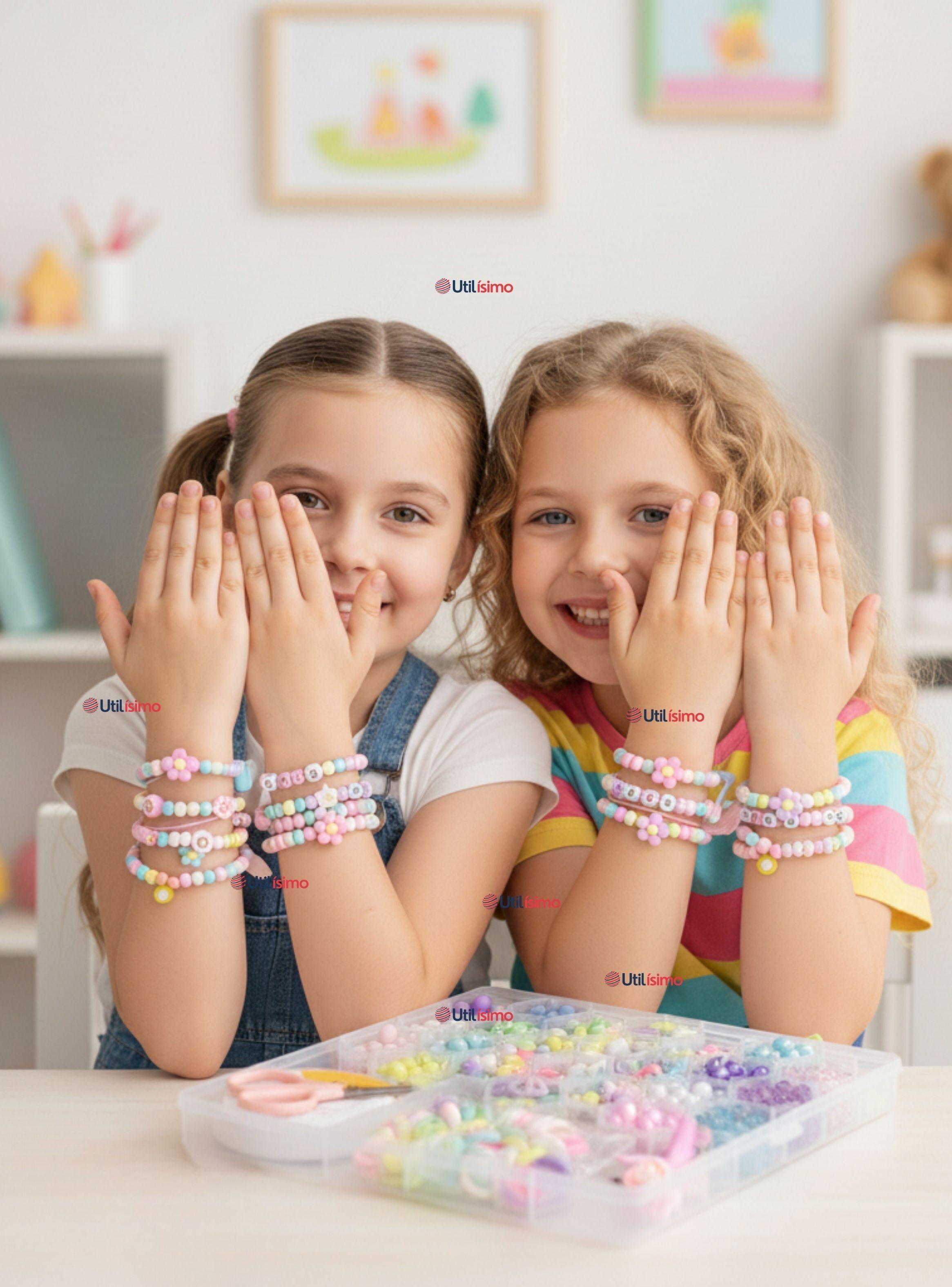 Set De Mostacillas Bisutería Juguete Kit Para Armar Crear Pulseras Y Collares Niña-0