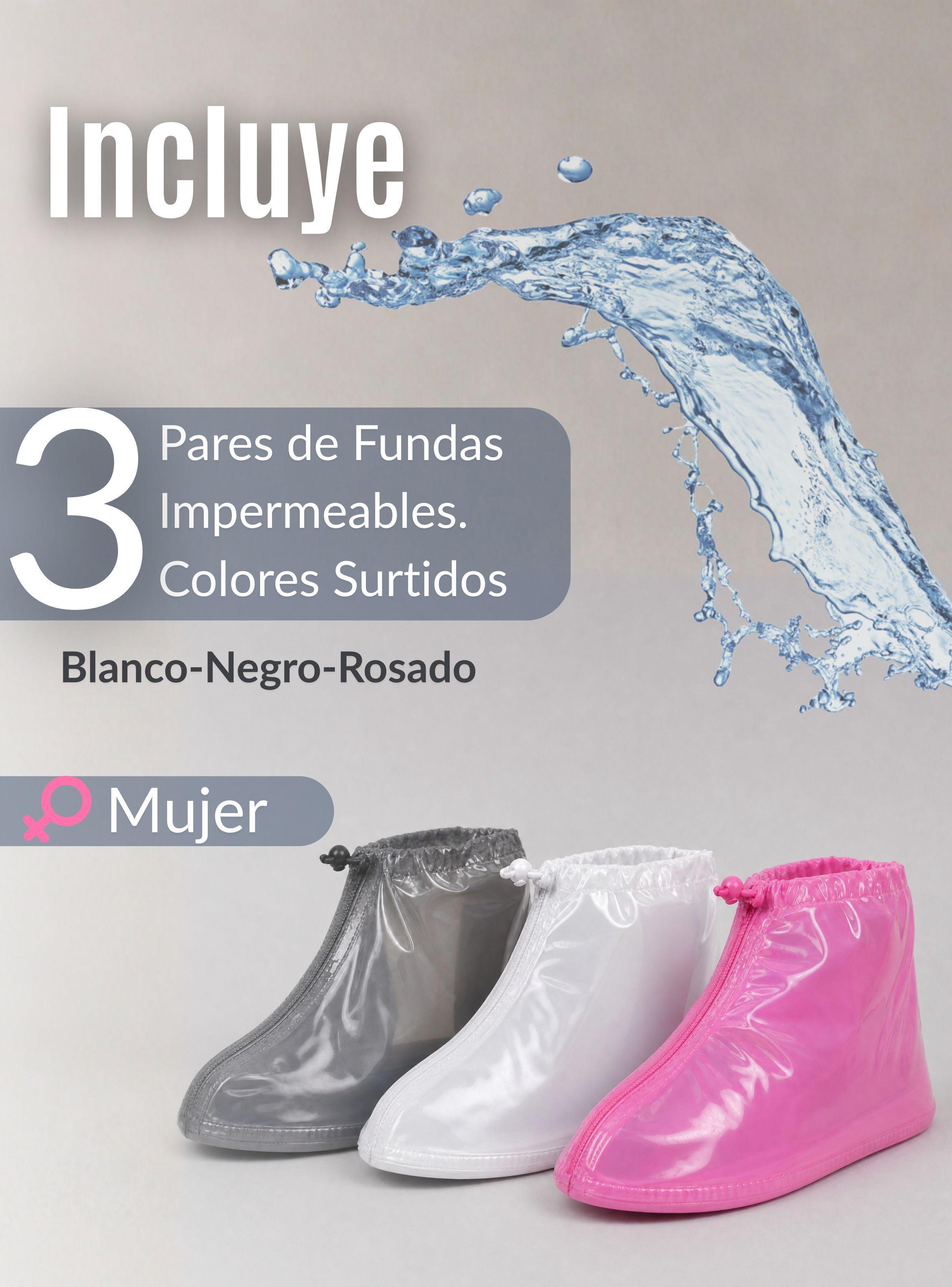 Pack 3 Pares Fundas Cubre Calzado Impermeables Aislante Lluvia Surtido Mujer-2