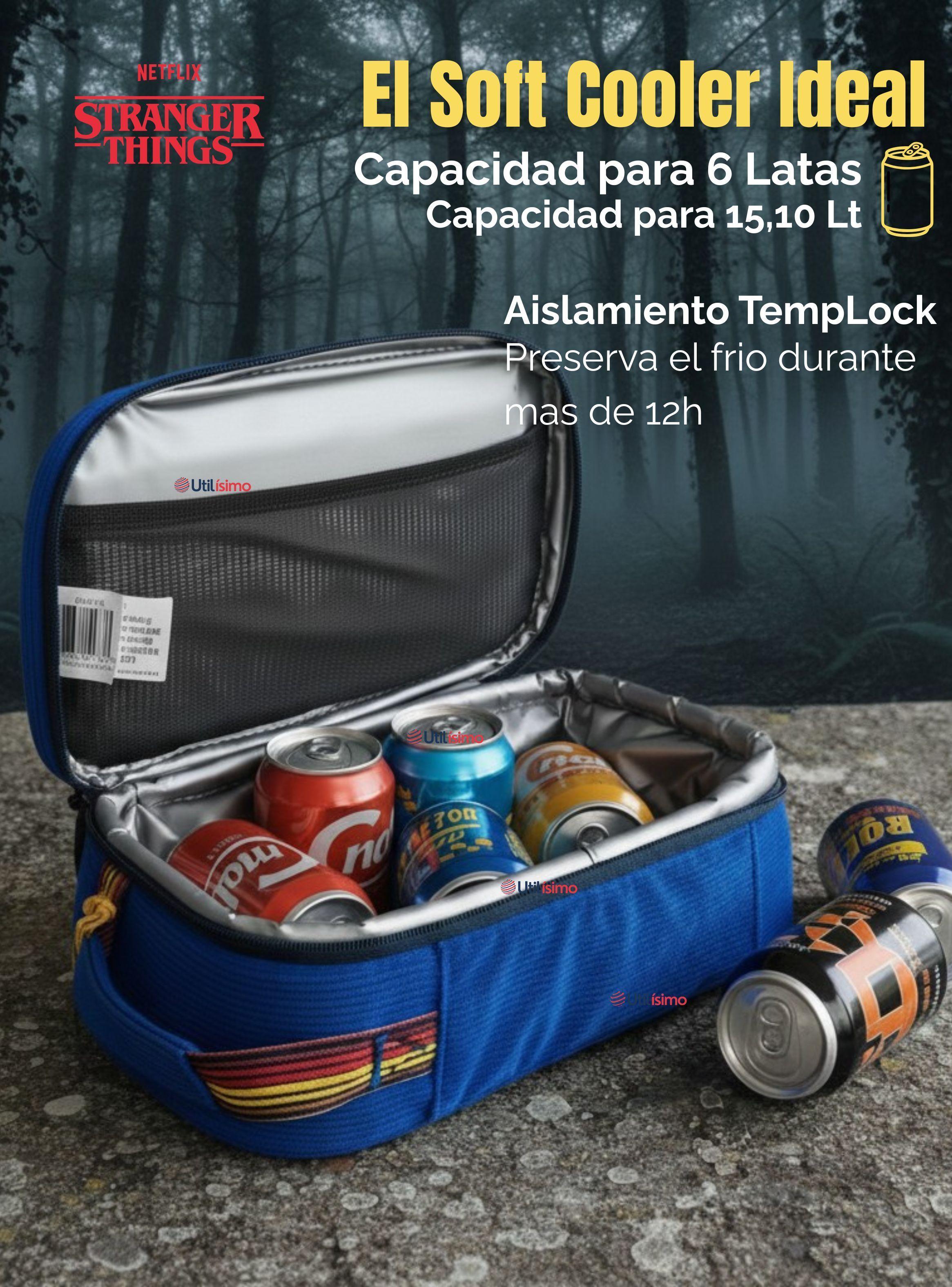 Soft Cooler Coleman Stranger Things™ 6 Latas Bolso Mochila Azul-3