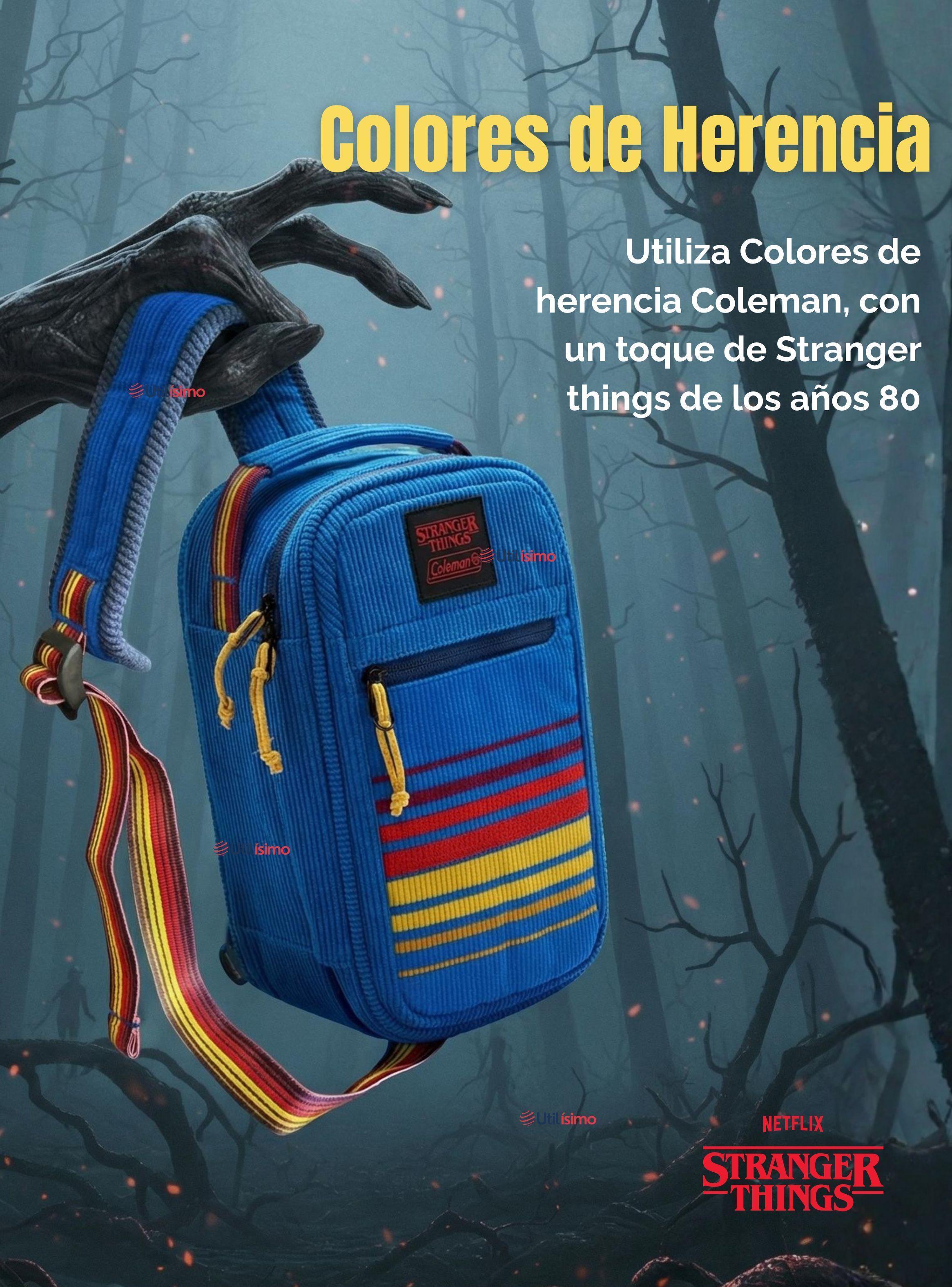 Soft Cooler Coleman Stranger Things™ 6 Latas Bolso Mochila Azul-4