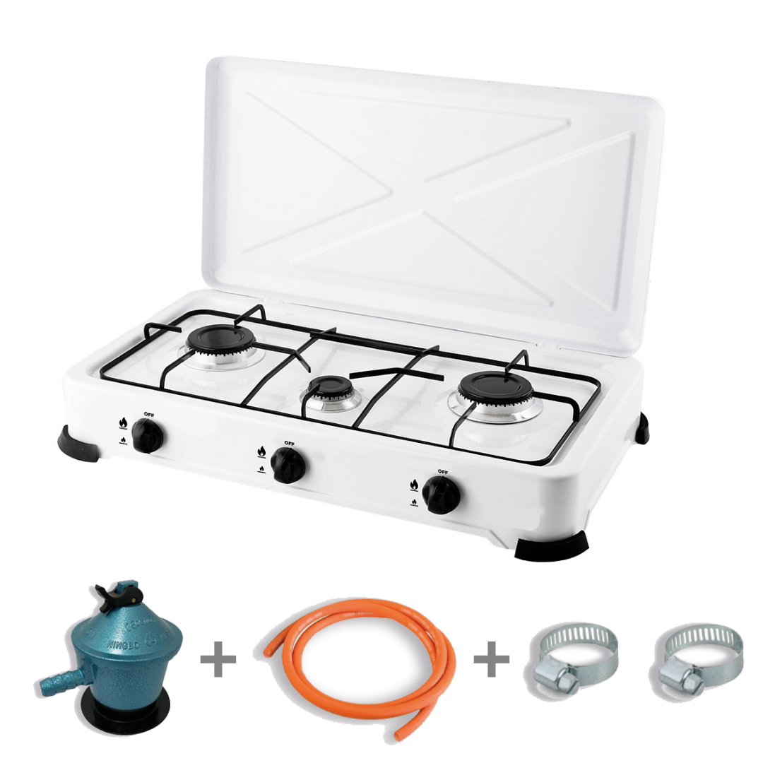 Cocina Encimera a Gas 3 Platos Portatil Cusimax™-1