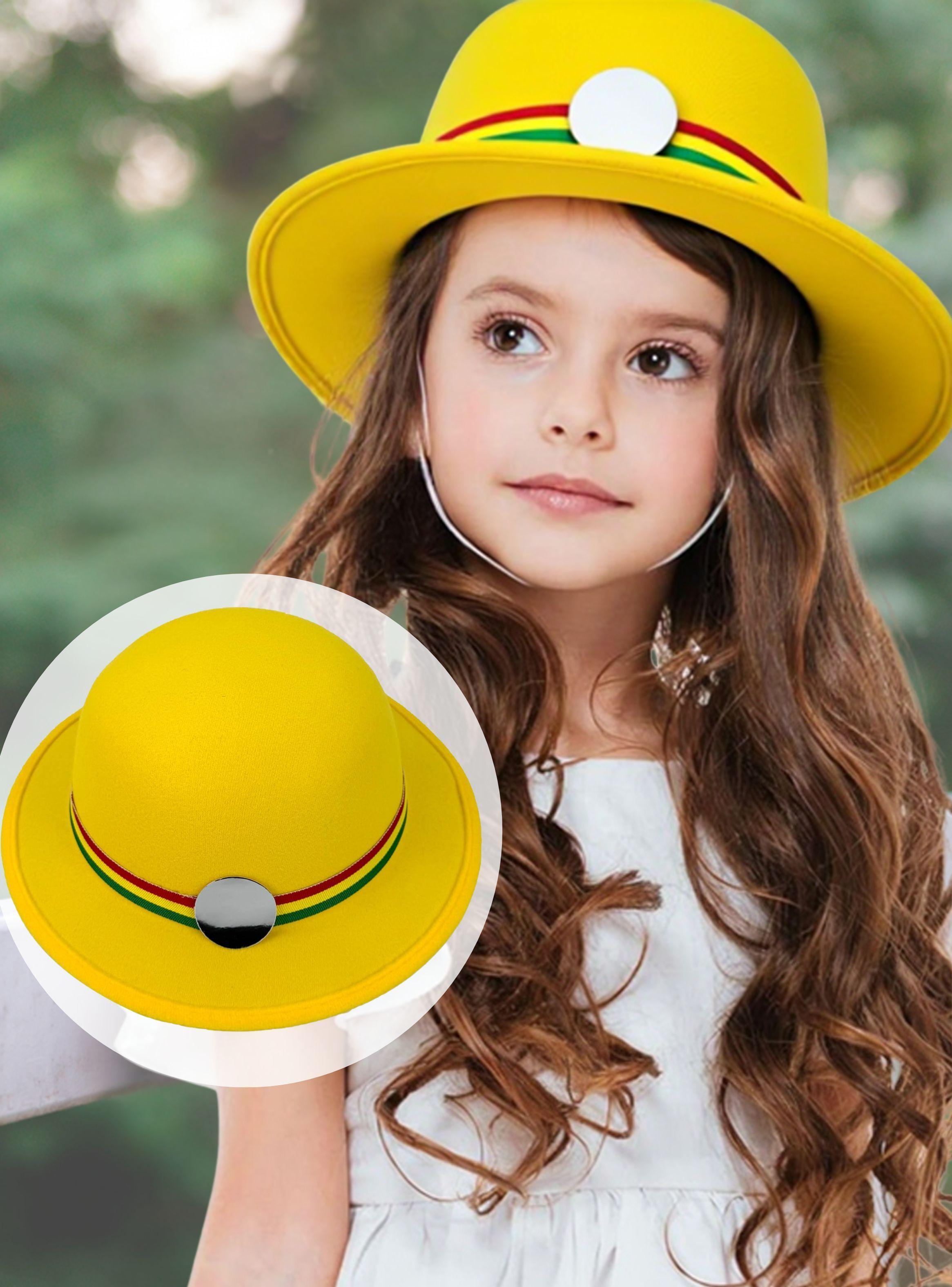 Sombrero Nortino Fiestas Patrias Gorro Niña Baile Danzas Color Amarillo-1