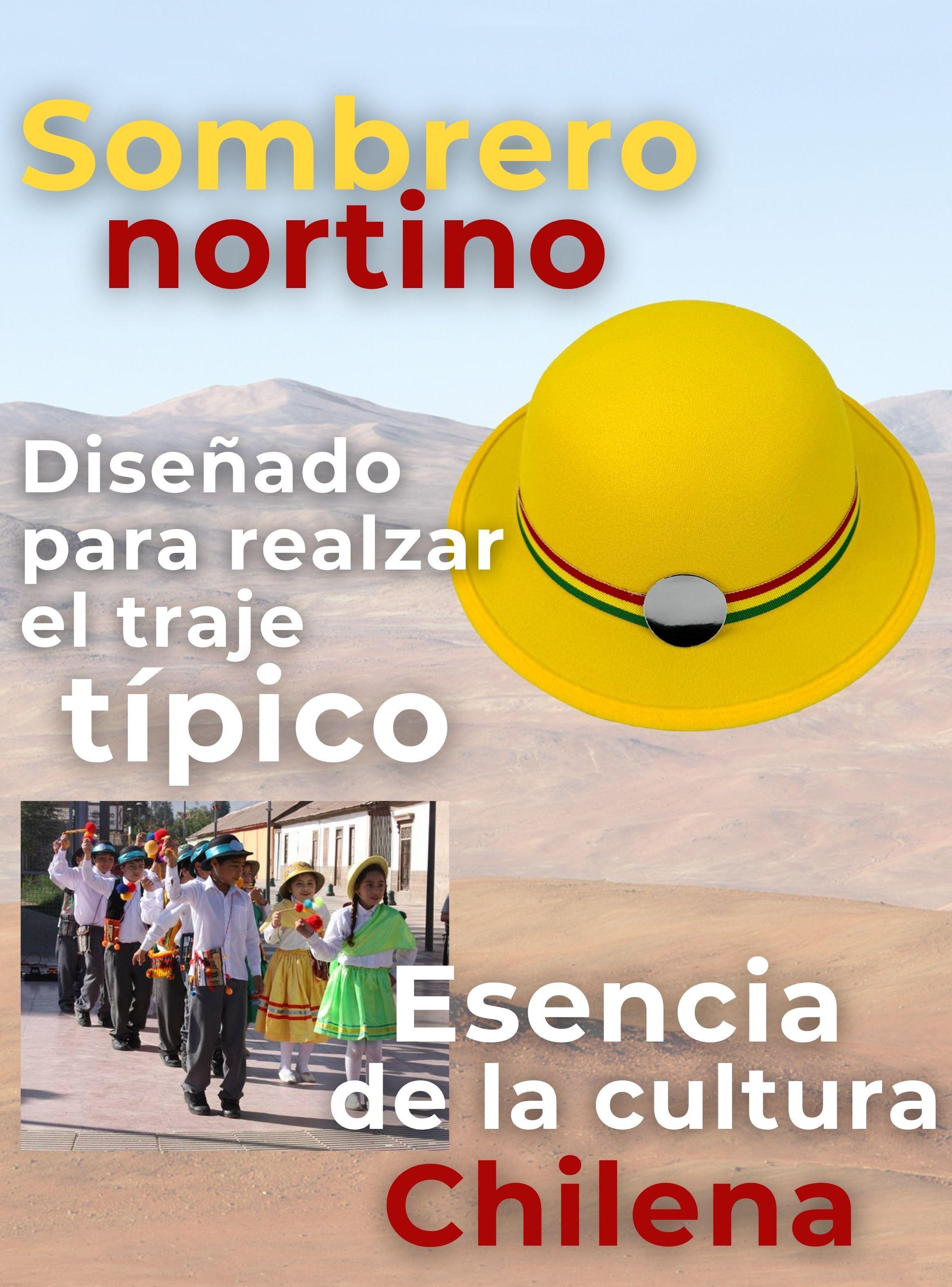 Sombrero Nortino Fiestas Patrias Gorro Niña Baile Danzas Color Amarillo-6