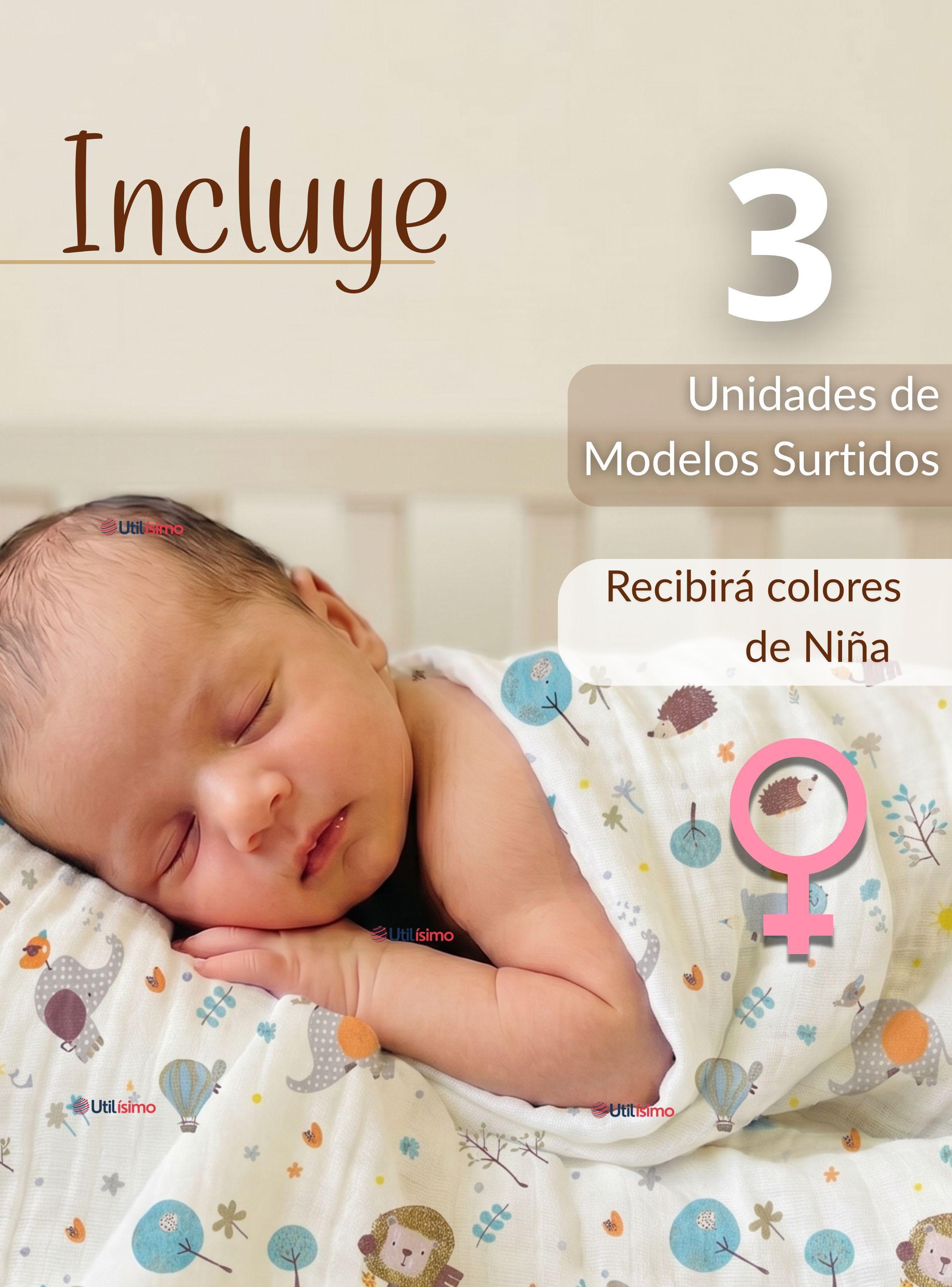 Pack 3 Mantas Muselina 70x 70 CM Bebé Niña Multiusos 100% Algodón Diseños Surtidos-2