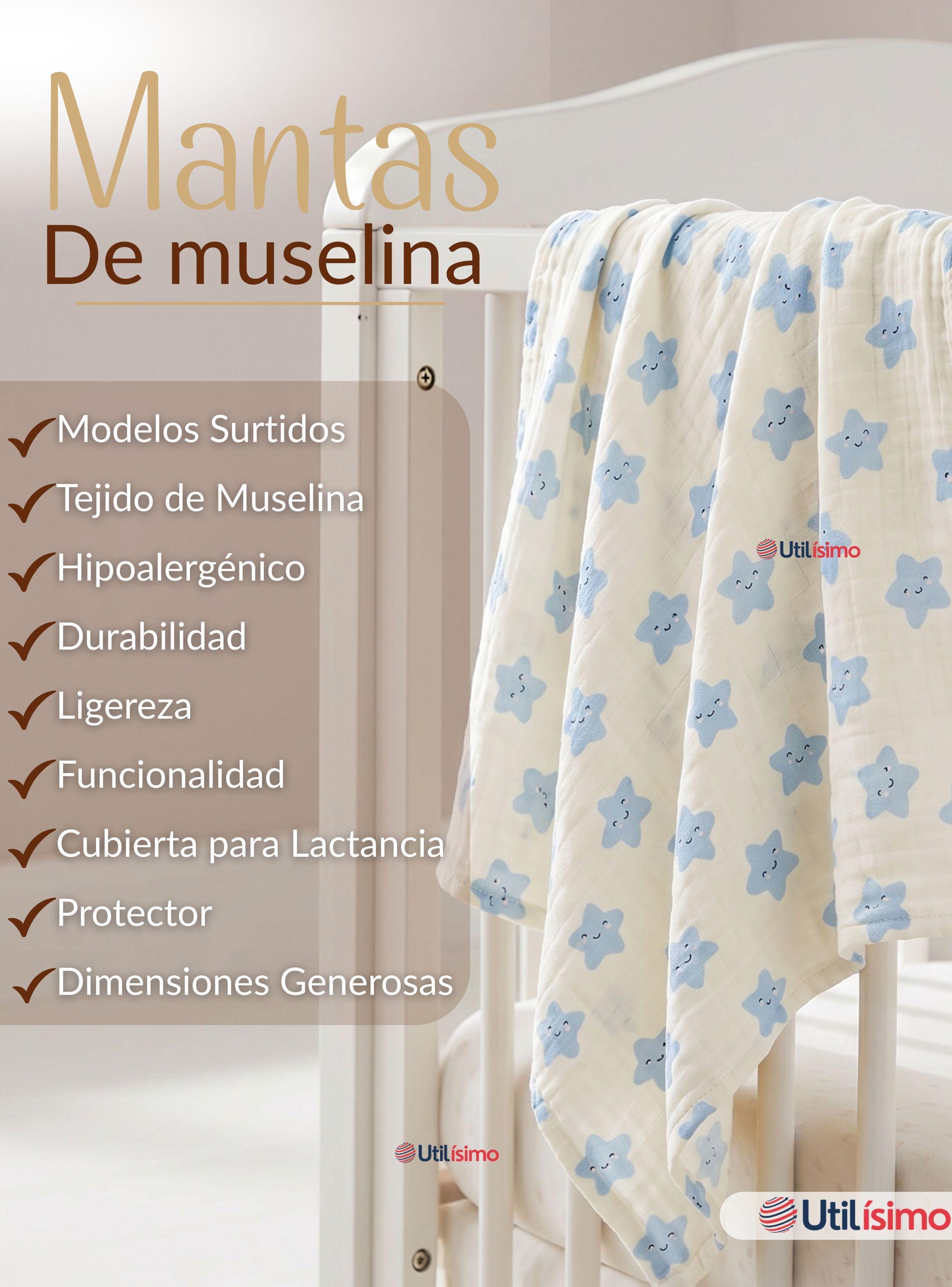 Pack 3 Mantas Muselina 70x 70 CM Bebé Niña Multiusos 100% Algodón Diseños Surtidos-4