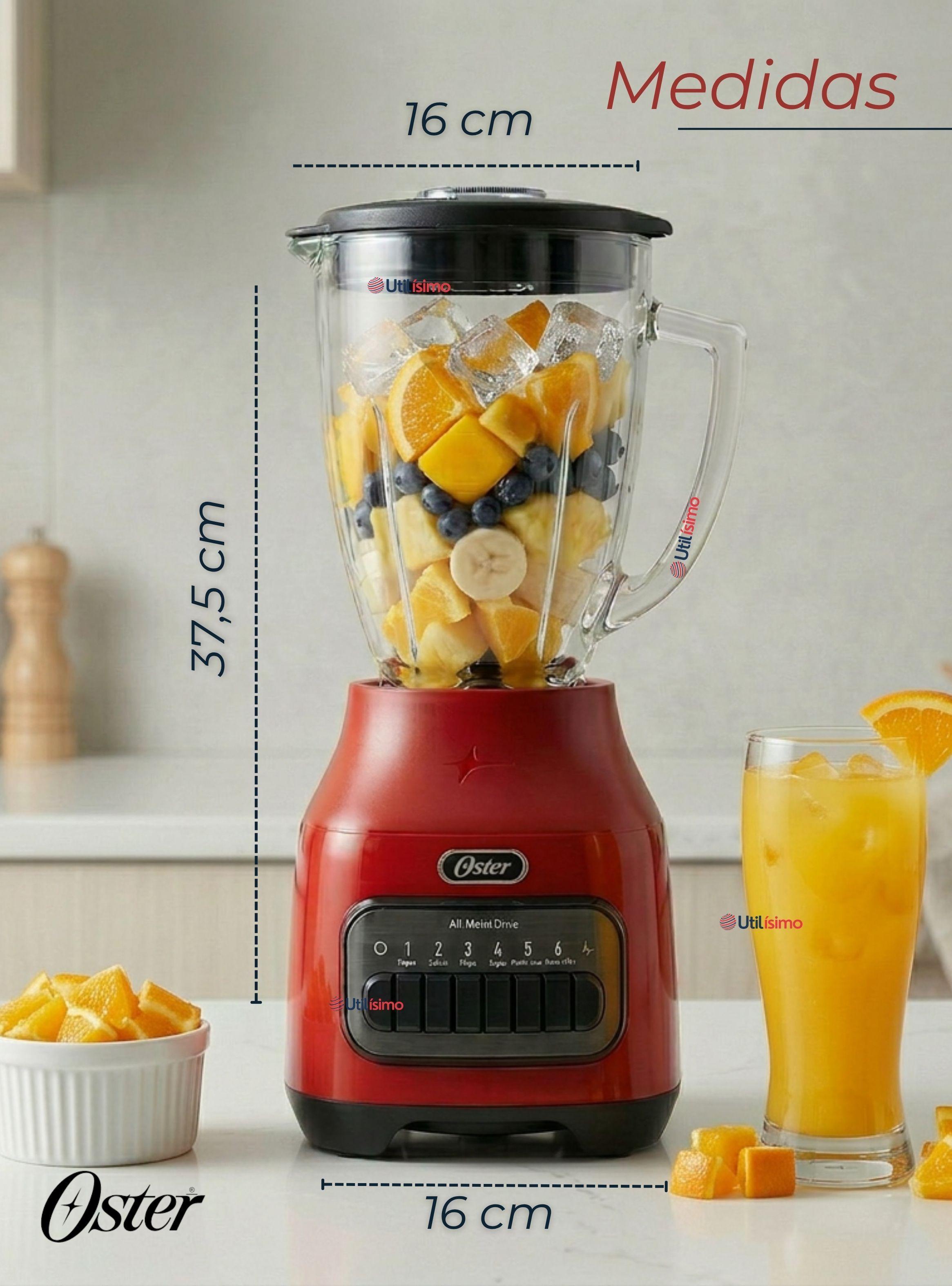 Licuadora Oster® con vaso de vidrio y 6 velocidades más pulso 800 Watts 1,5Litros-4