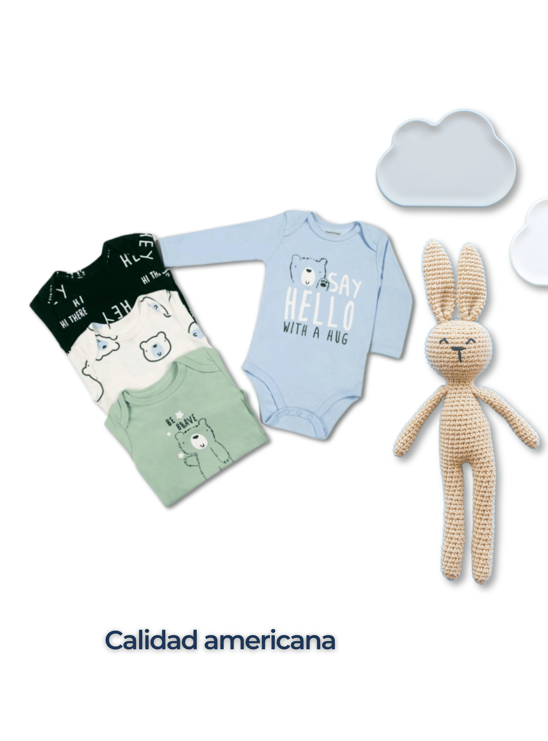 Pack 4 Bodys Bebé Niño Manga Larga Tedmimak 100% Algodón Baby Bear-5