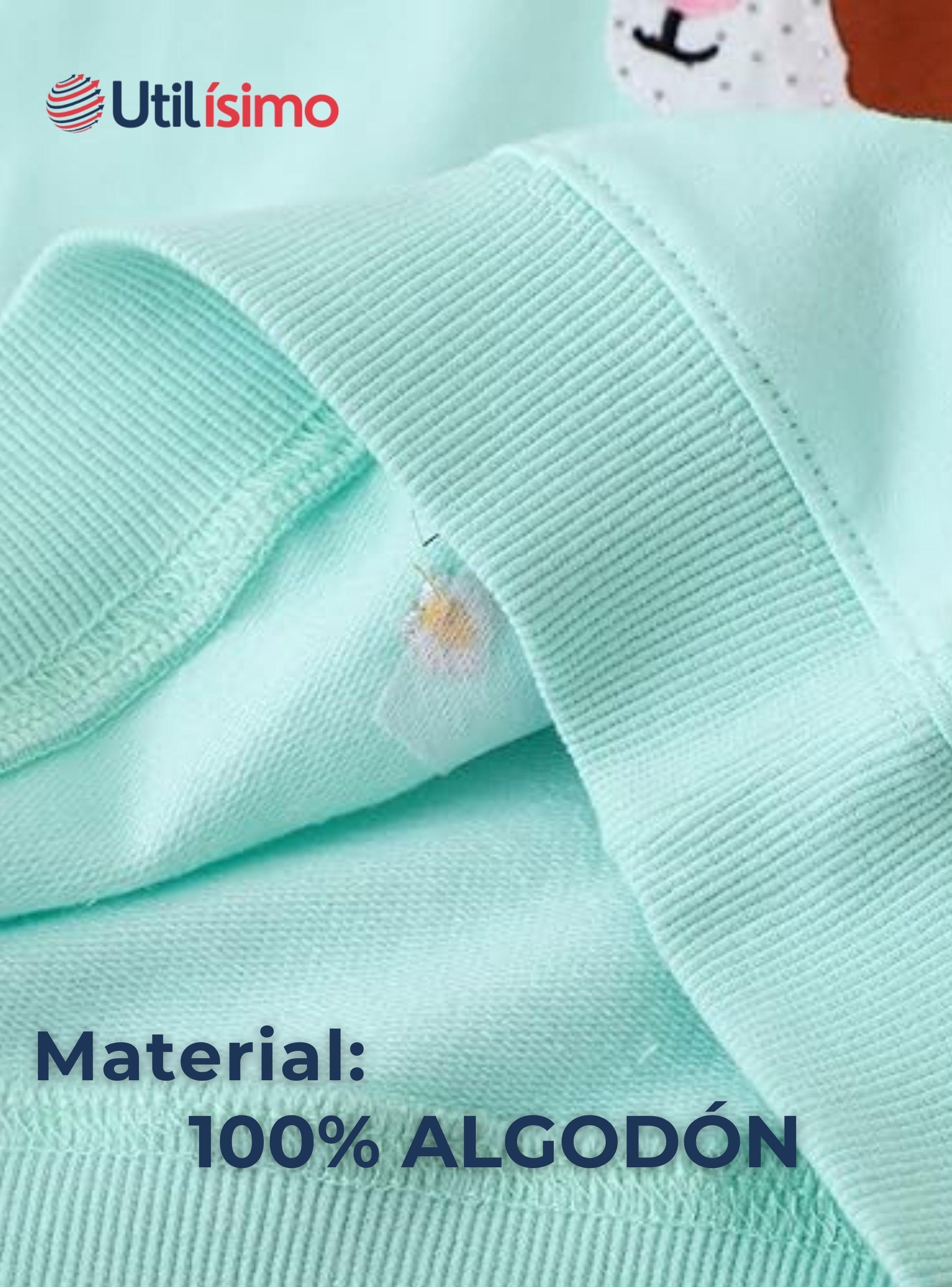 Polerón Algodón Cuello Redondo Niña Turquesa Hámster-4