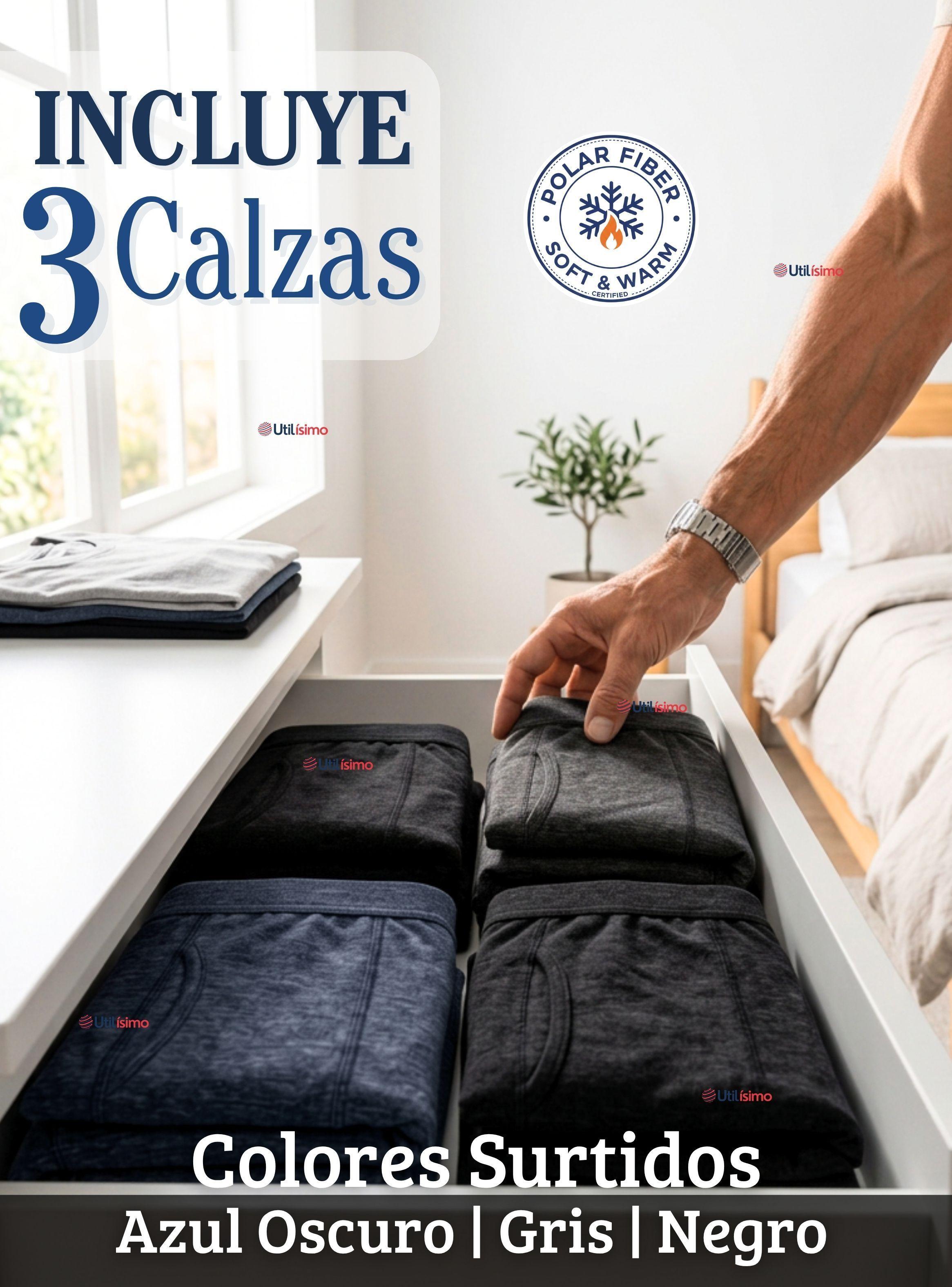 Pack 3 Calzas Polar Para Hombre Térmica Invierno Calzoncillos Largo-2