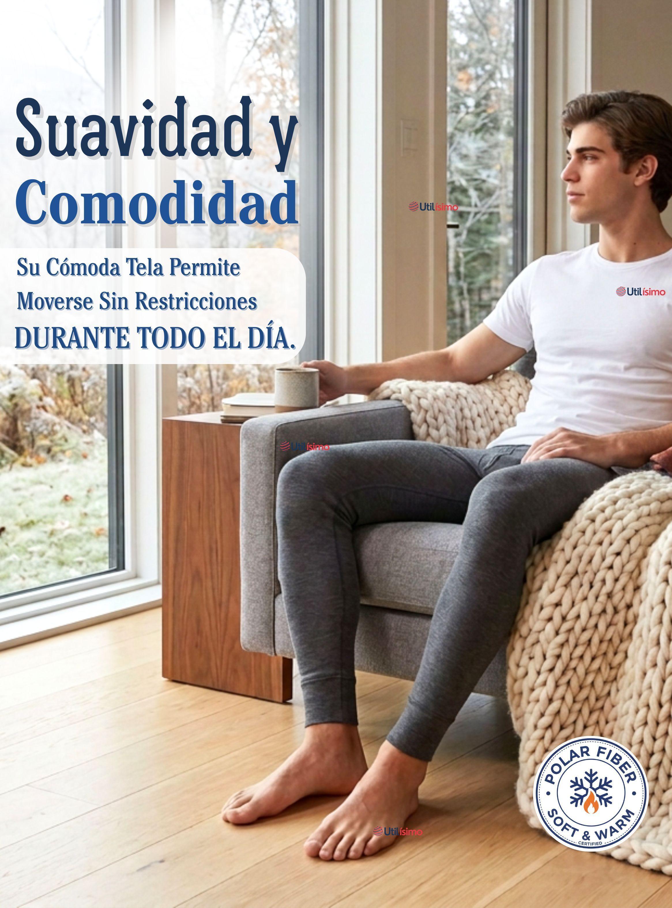 Pack 3 Calzas Polar Para Hombre Térmica Invierno Calzoncillos Largo-7