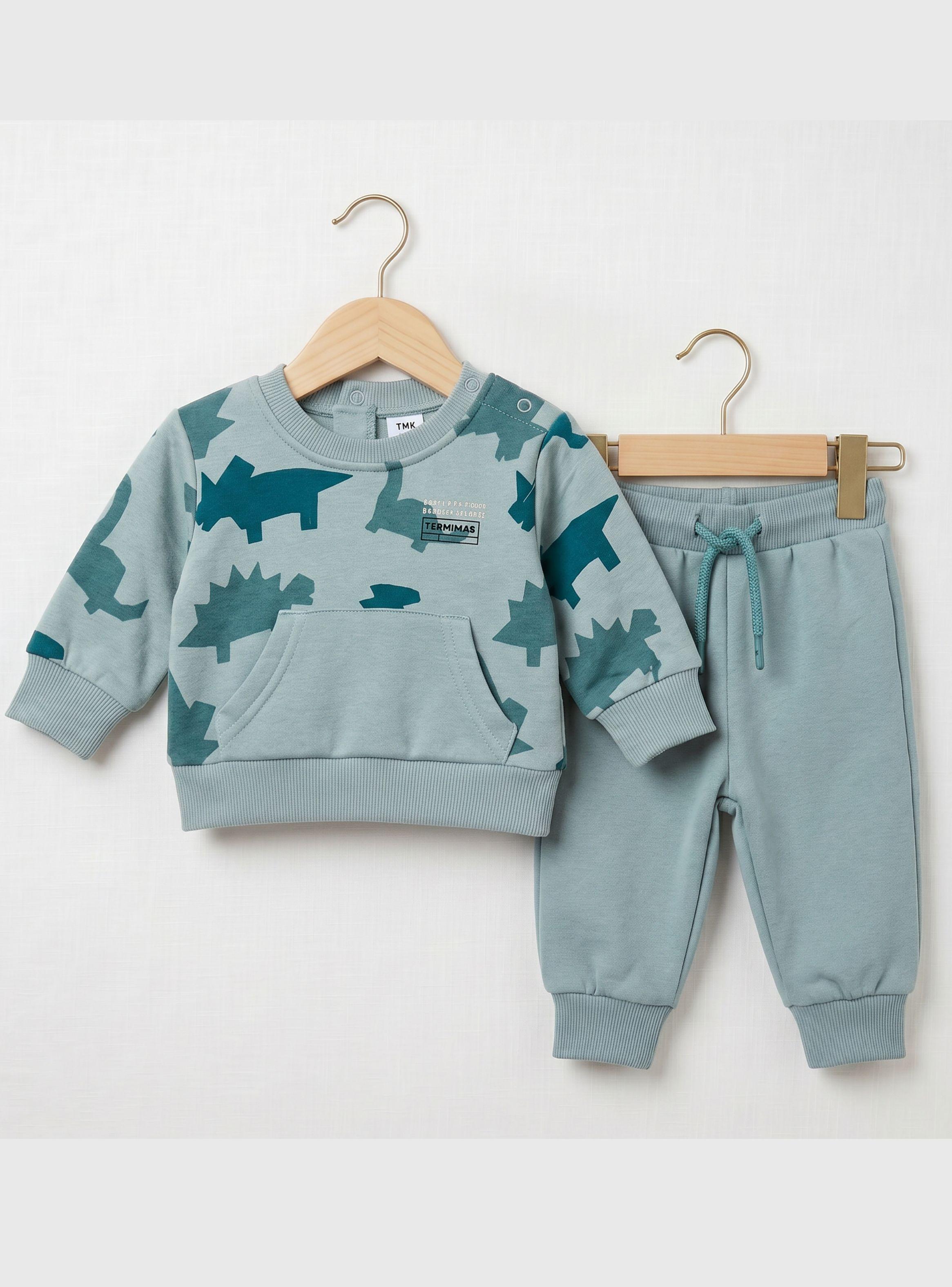 Conjunto Buzo Polerón 2 Piezas Bebé Niños Blue Dinosaur-0