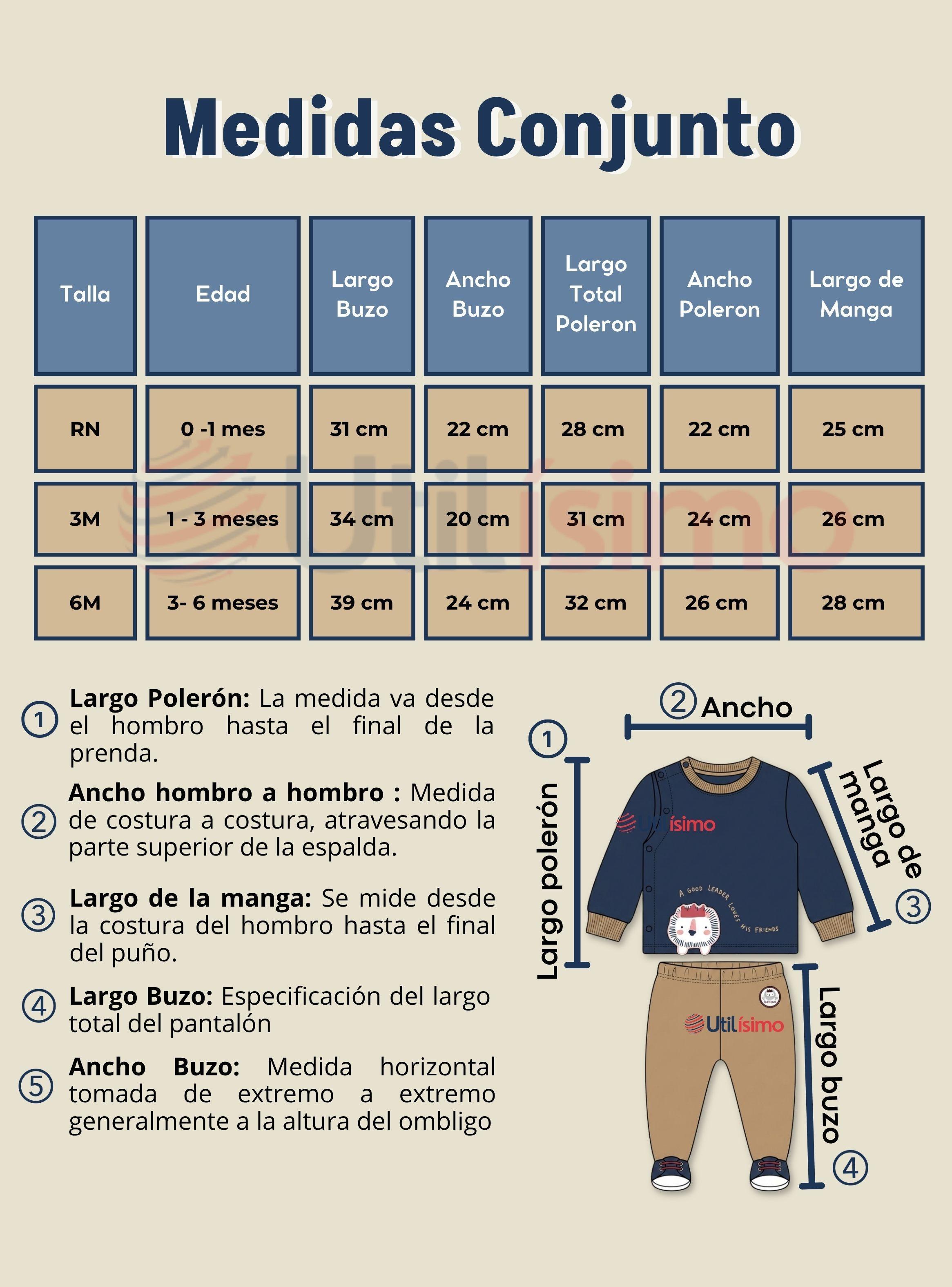 Conjunto 2 Piezas Buzo Pantalón Y Polerón De Algodón Azul Bebé Niños-3