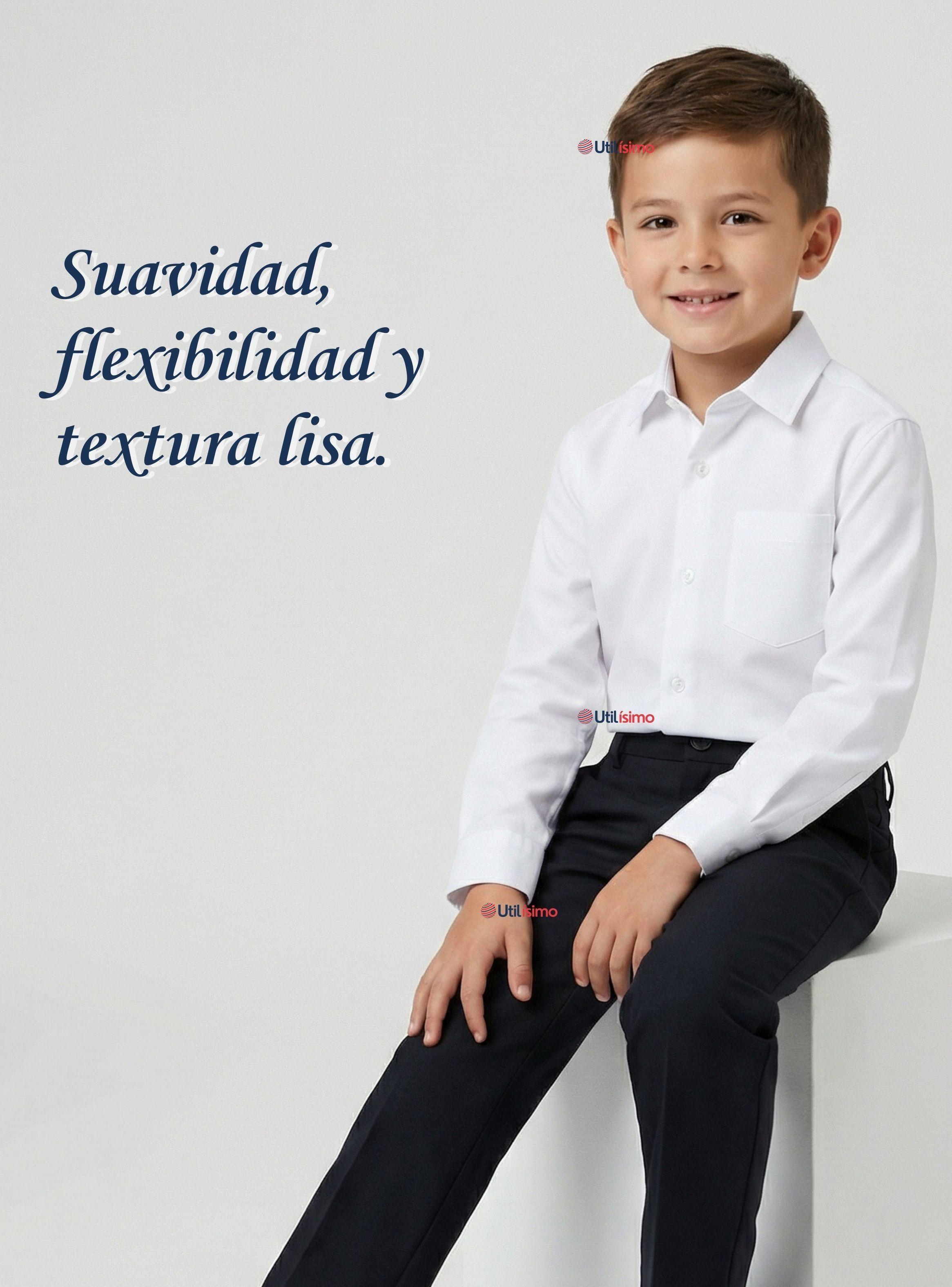 Pack 3 Camisas Escolar Blanca Manga Larga Colegio para Niños-7