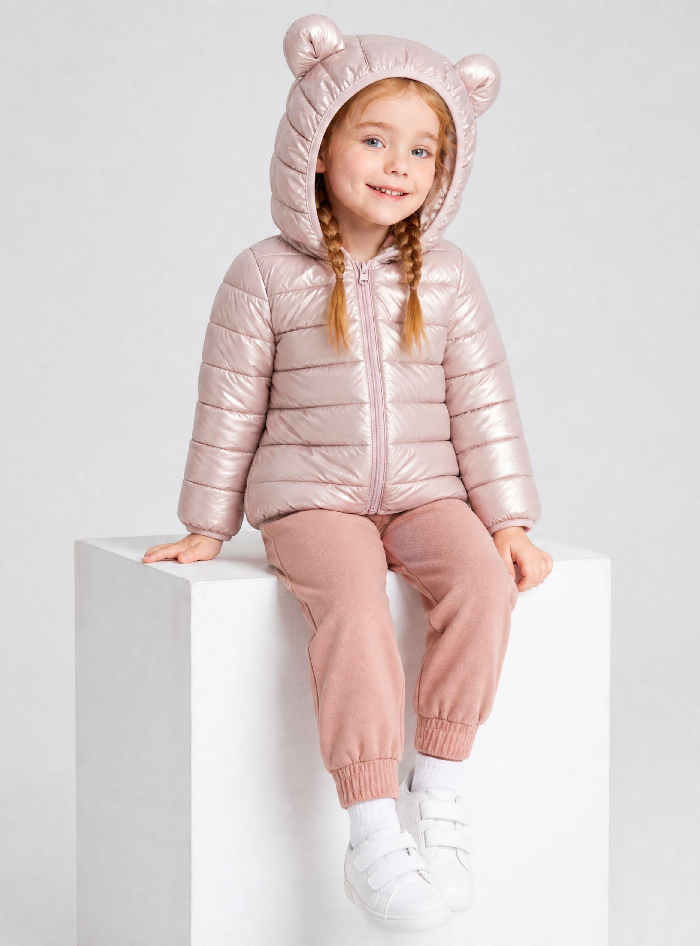 Parka Térmica Acolchada Bebé Niña Rosada Con Orejitas Beautiful Pink-0