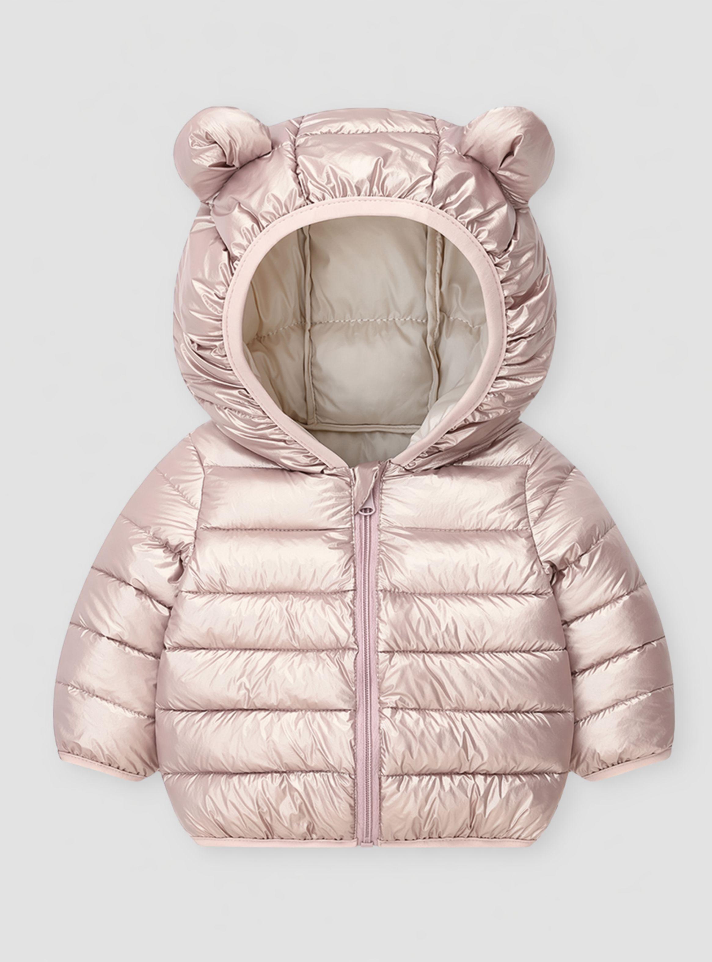 Parka Térmica Acolchada Bebé Niña Rosada Con Orejitas Beautiful Pink-1