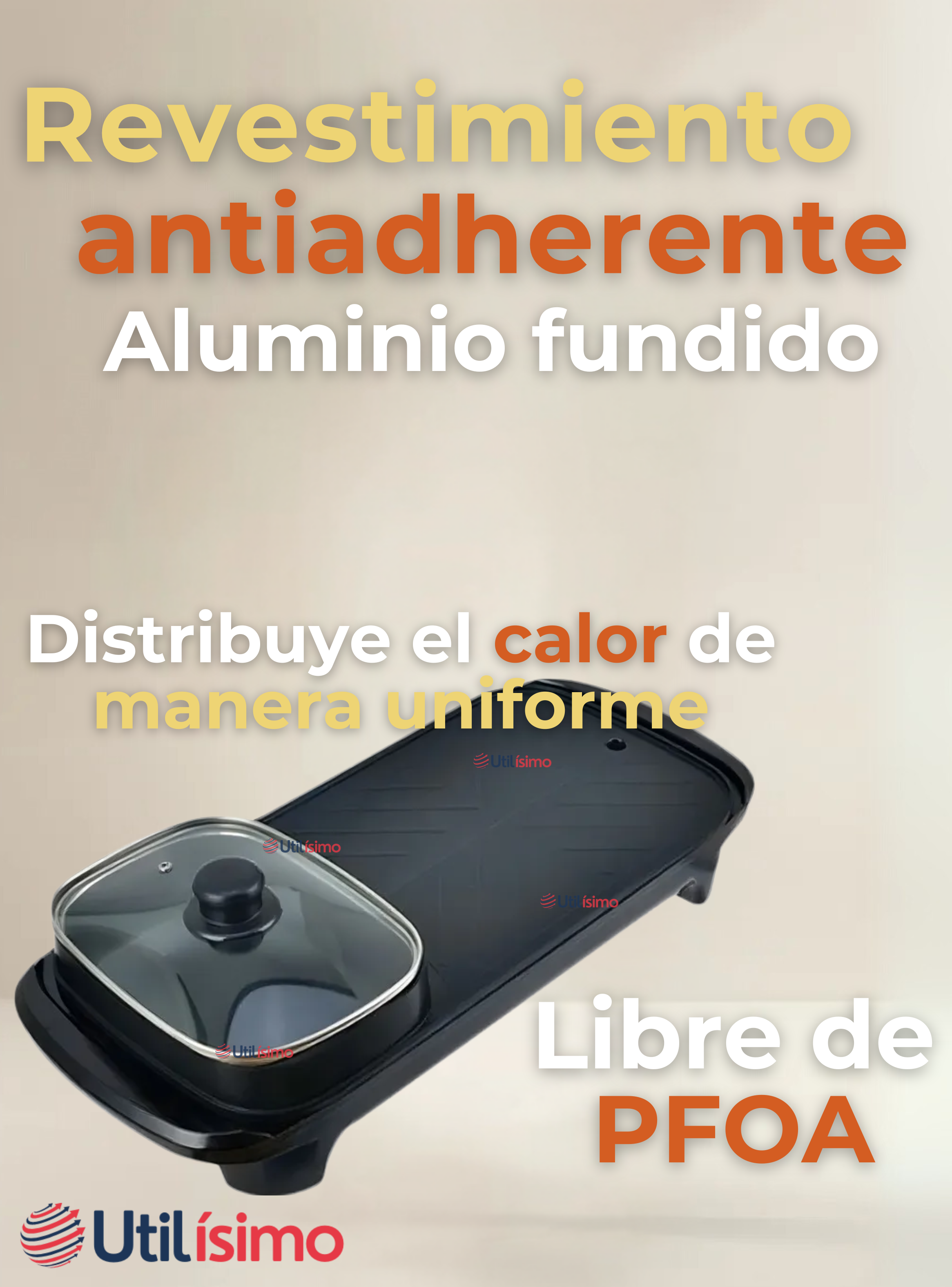 Plancha Parrillera Asador Eléctrico 2 en 1 Churrasquera Hogar-3