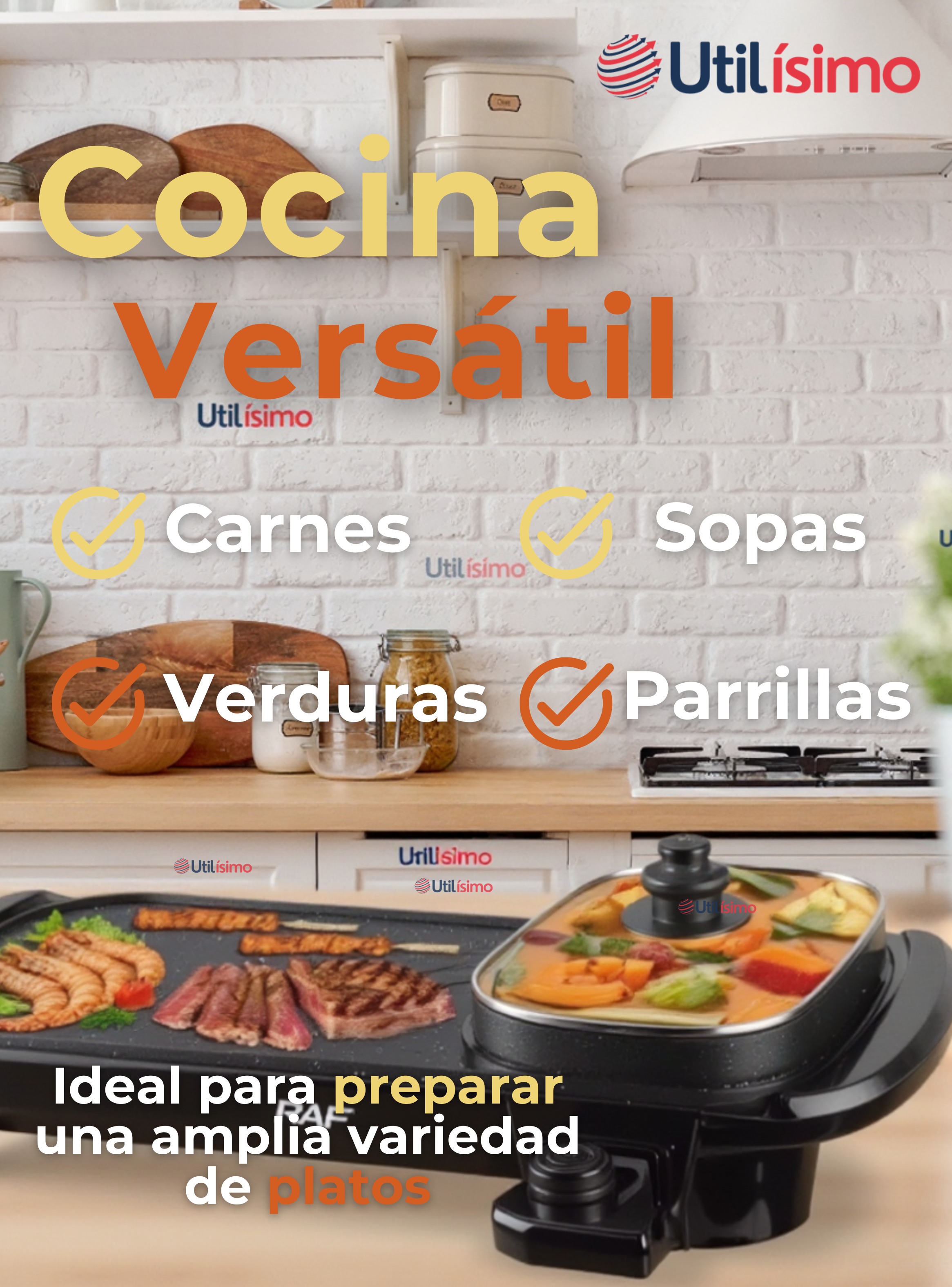 Plancha Parrillera Asador Eléctrico 2 en 1 Churrasquera Hogar-6