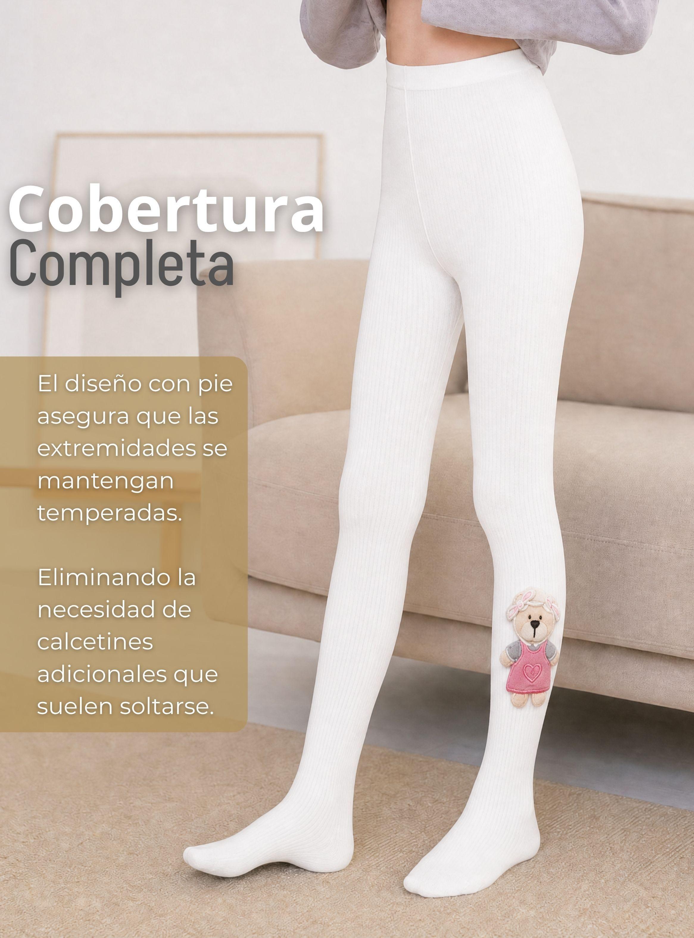 Panty 3D Osito Blanco Tejida Niña Ballerina 78% de Algodón Premium-6