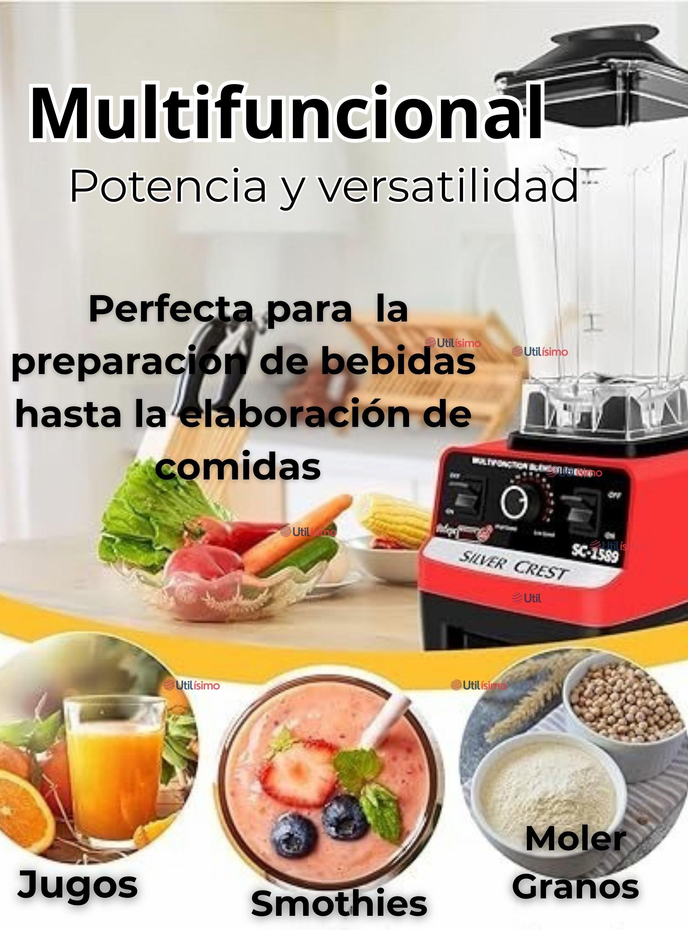 Licuadora Juguera Multifuncional Jarra de Plástico 2L 5500w de Potencia + Mango Triturador-5
