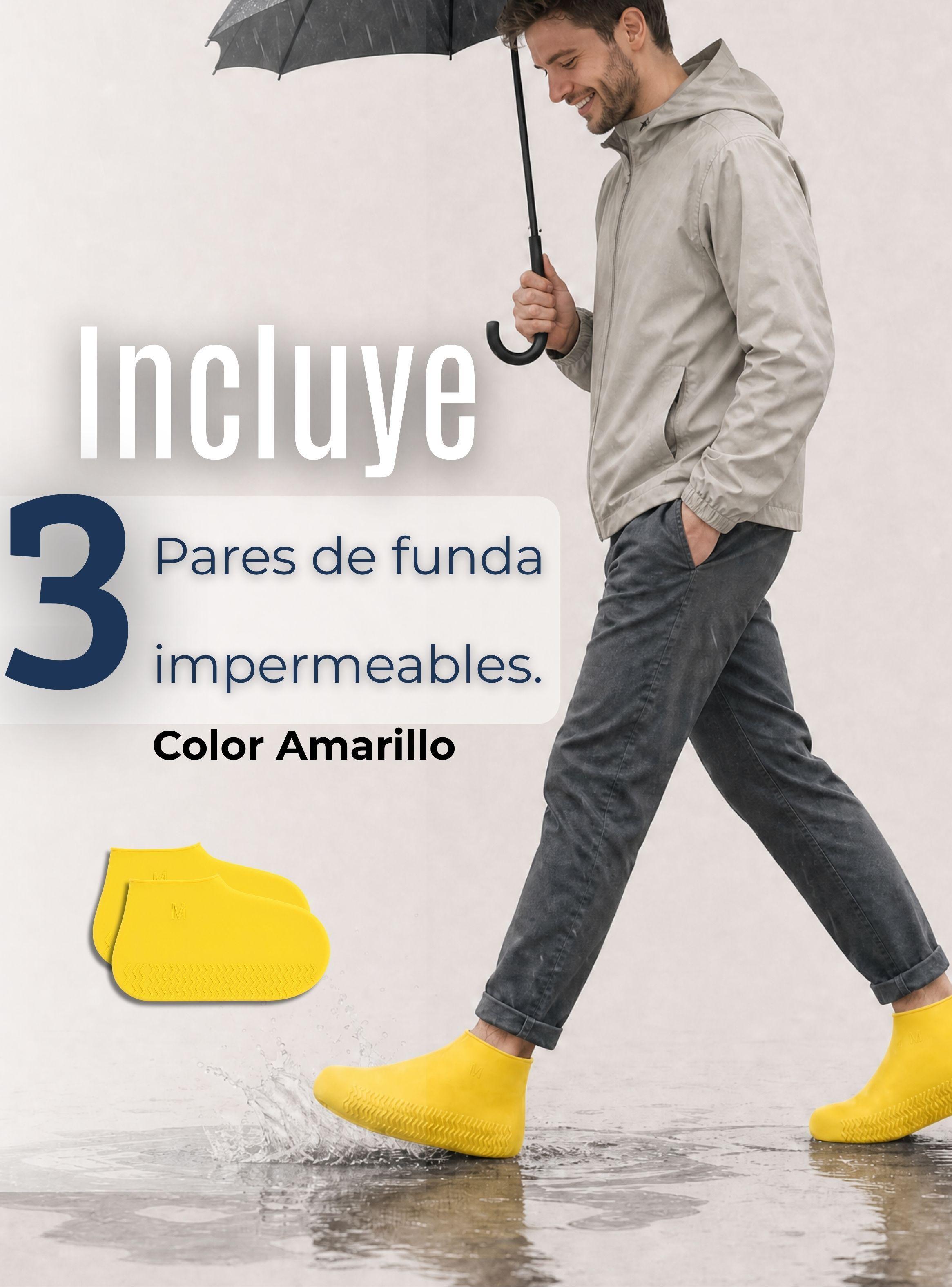 Pack 3 Pares Fundas Cubre Zapatos Amarillo Impermeable Silicona Antideslizante Surtidas-2