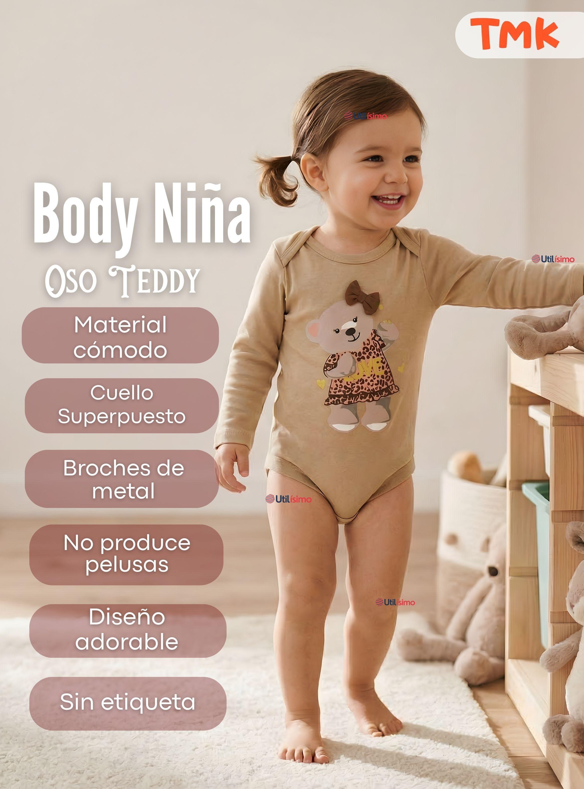 Pack 5 Bodys Manga Larga 100% Algodón Bebé Niña Sweet and Wild-2