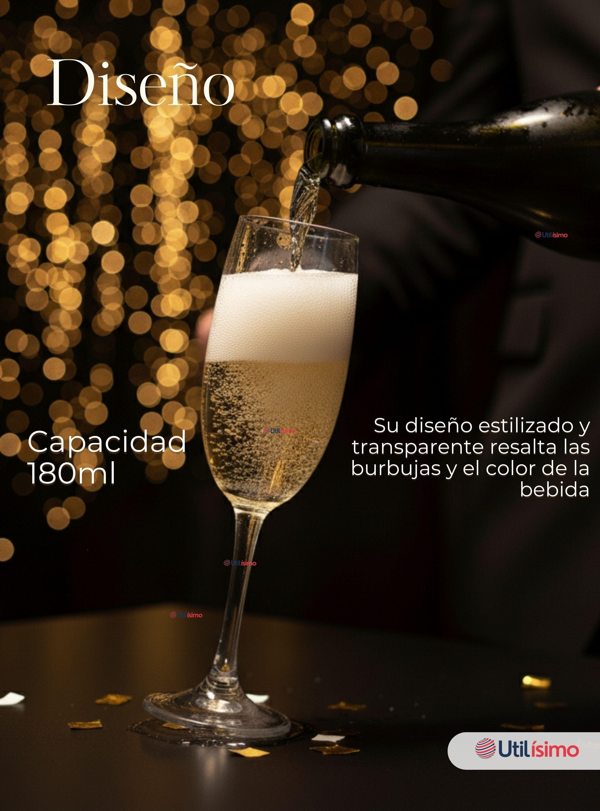 Set de 12 Copas de Champaña Espumante Vidrio Capacidad 180 ml-4