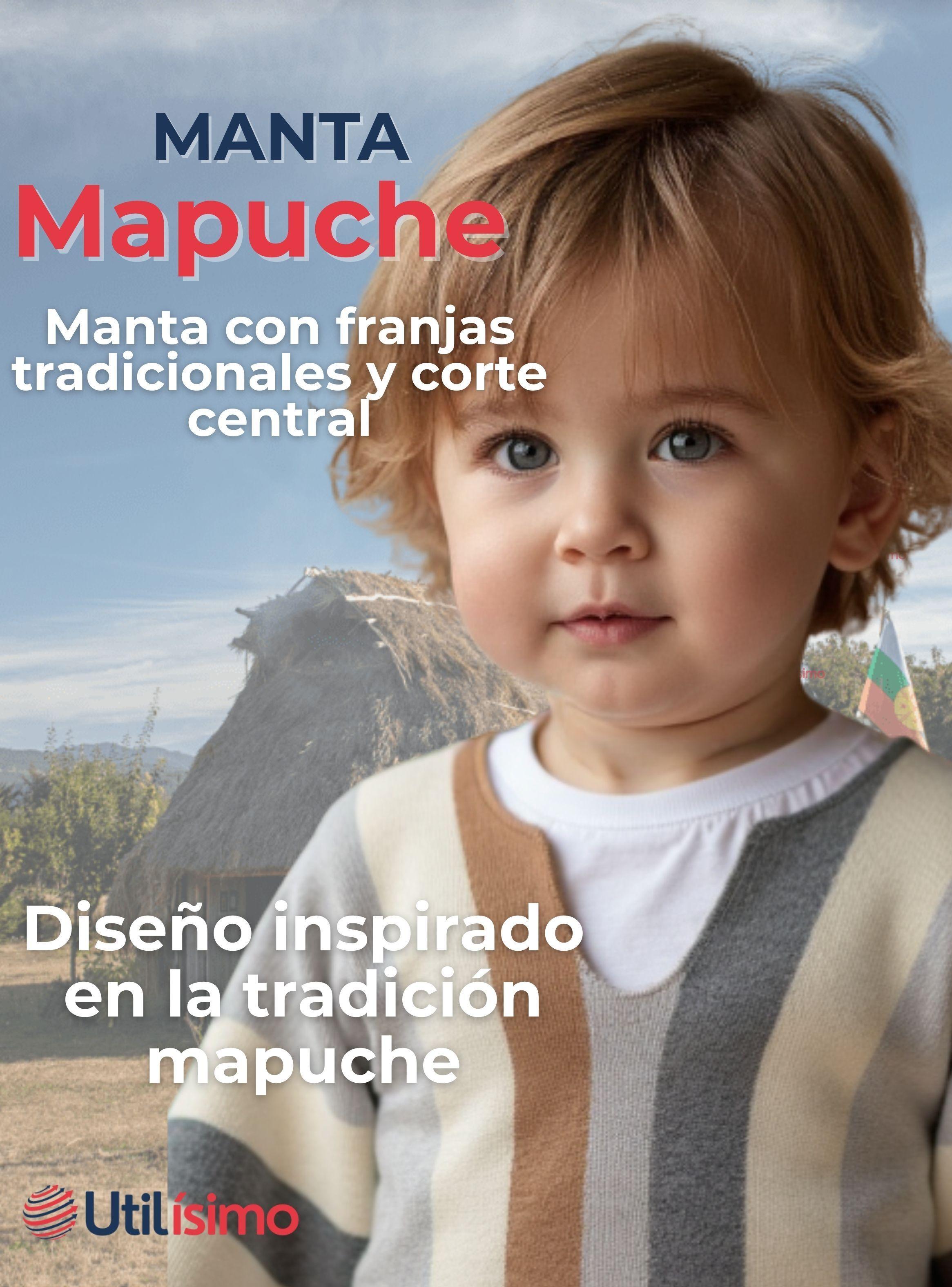 Poncho Mapuche Lana Grueso Fiestas Patrias Mantas -1