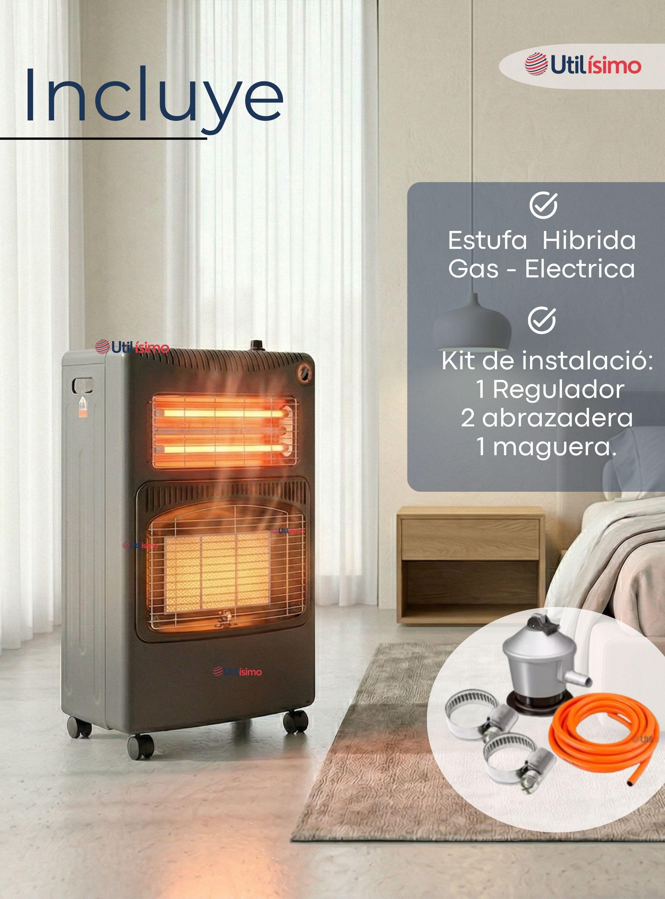 Estufa Hibrida Gas Eléctrica Plegable + Accesorios 5kg A 15kg GLP - Eficiencia Energética Clase A-2
