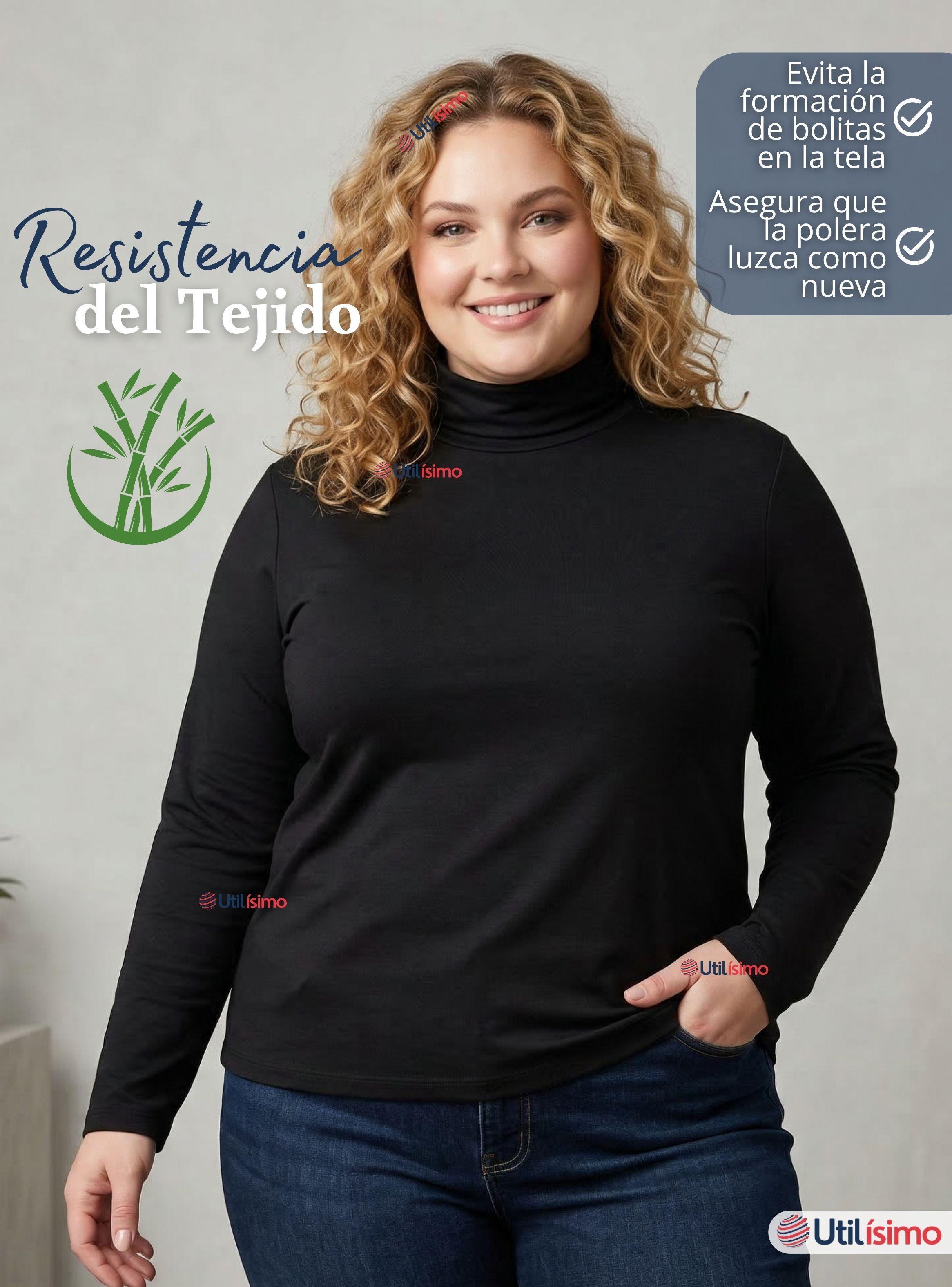 Pack 3 Camisetas Poleras Bambú Primera Capa Cuello Beatle Manga Larga de Colores Surtidos Mujer-7