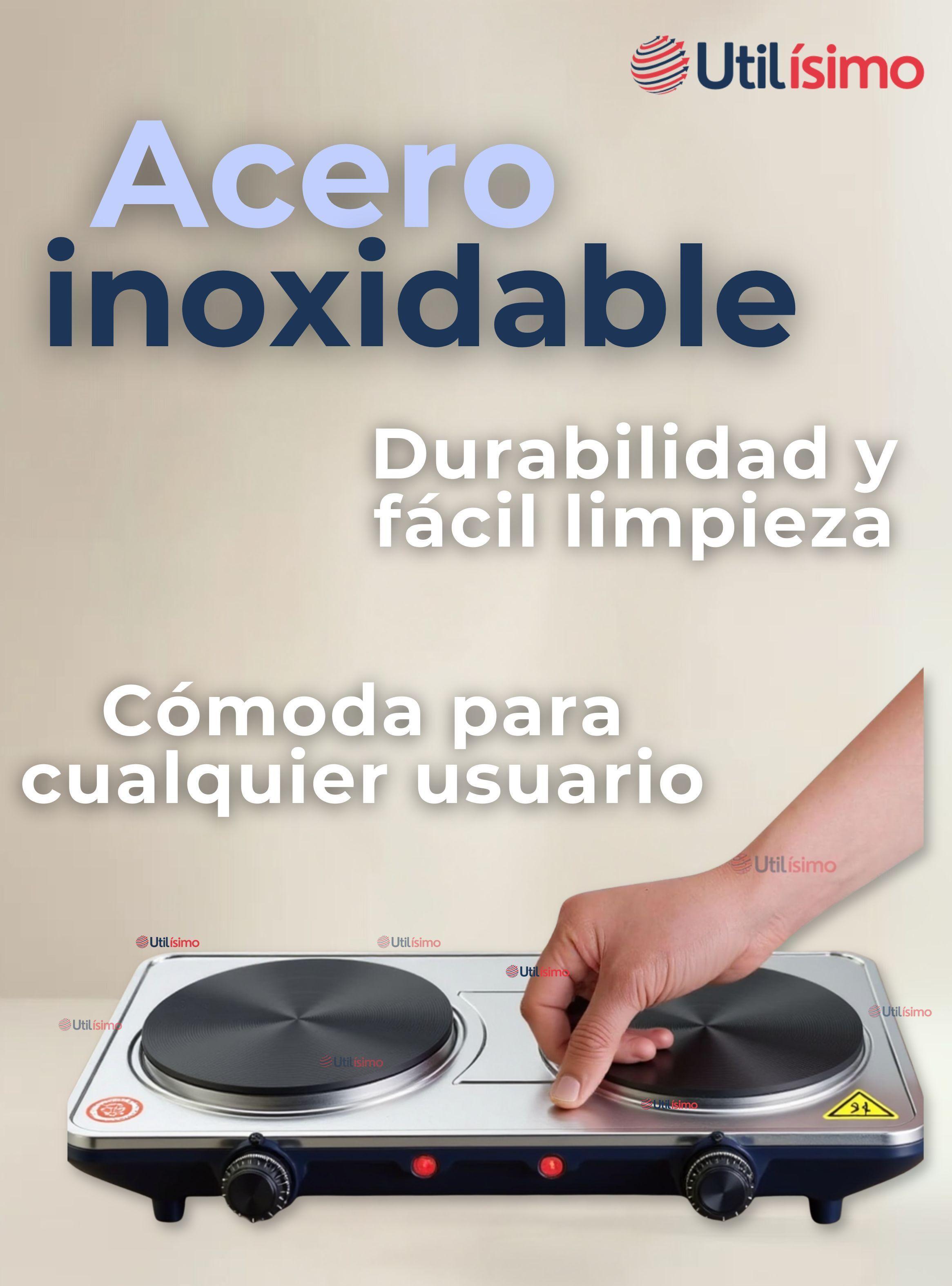 Cocina Encimera Eléctrica 2 Platos 2000W Cocinilla Premium Plateada-6