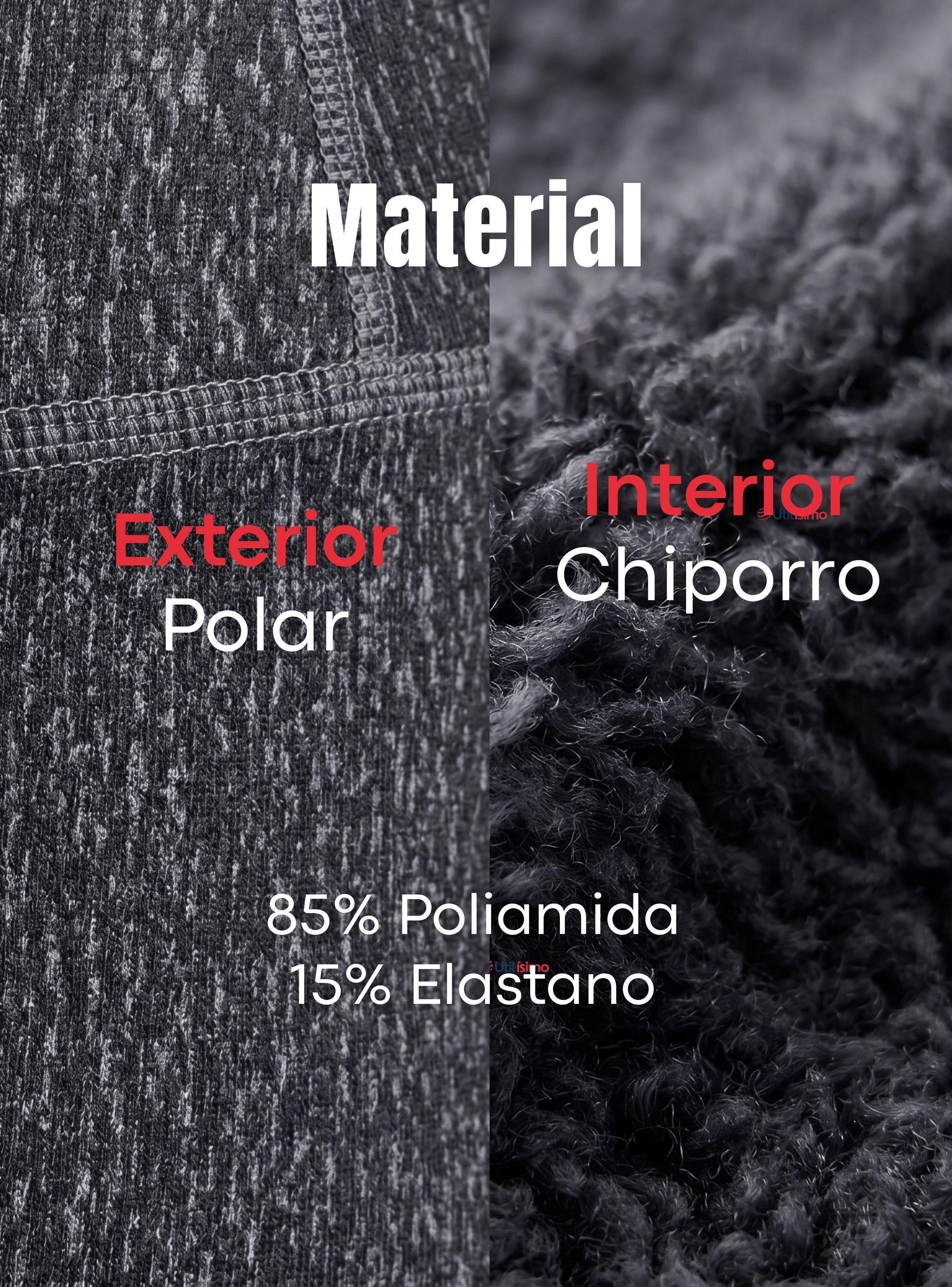 Calza Polar Con Chiporro Térmica Mujer Elásticada de Color Negro Jeans-7