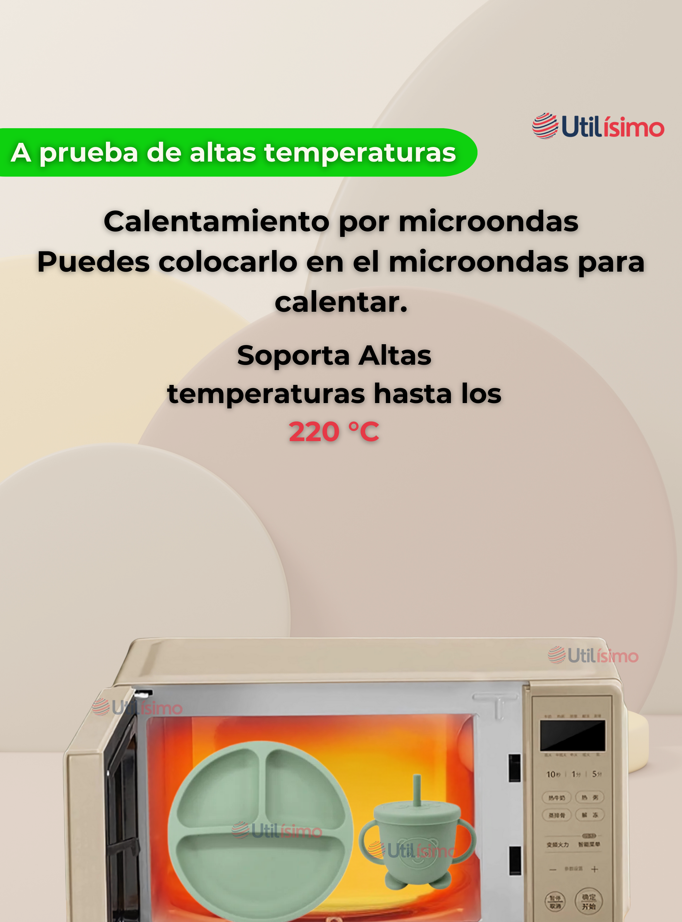 Set De Alimentación Bebé Silicona Con Vaso 5 Piezas Libre BPA Verde-2