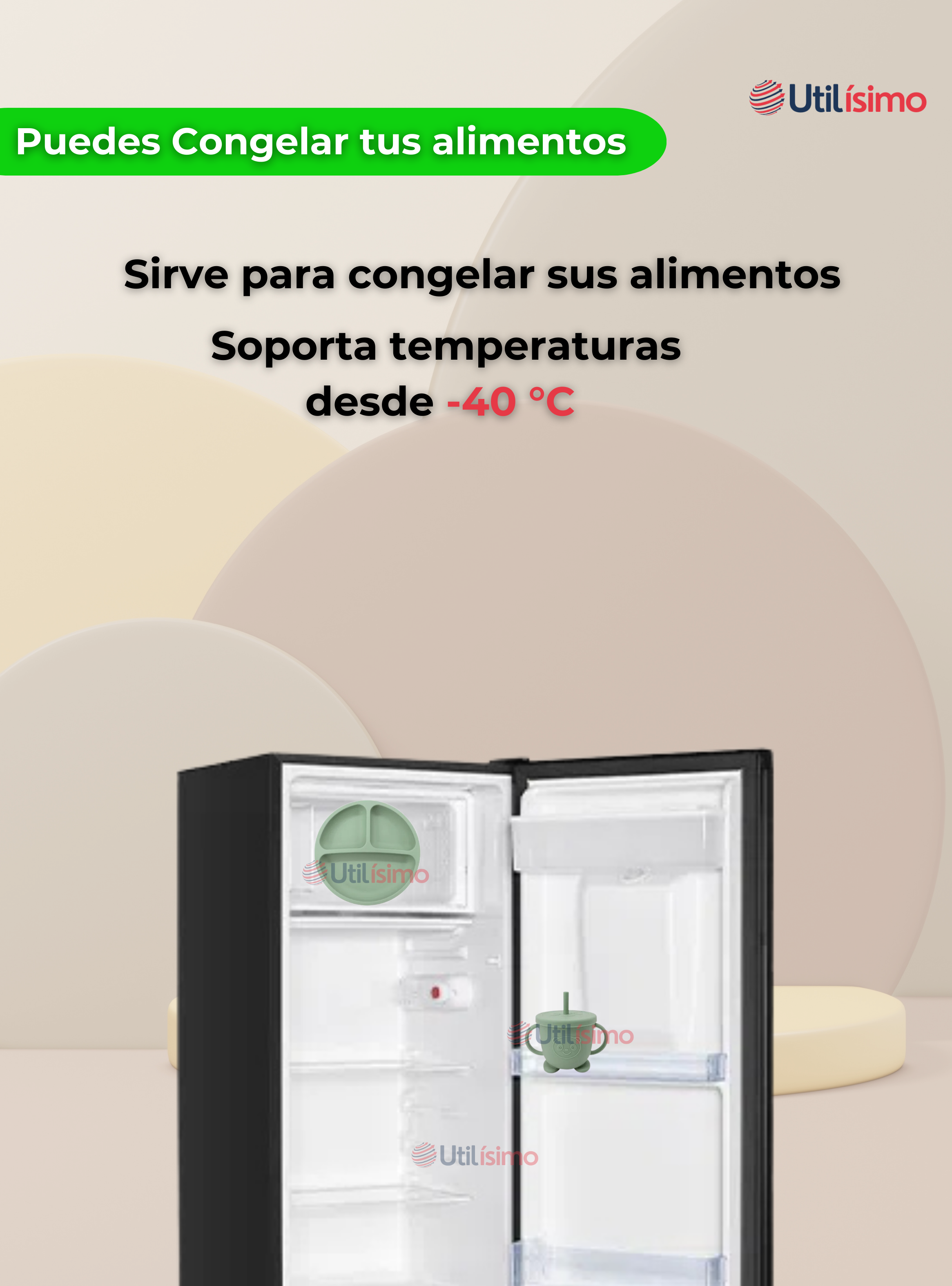 Set De Alimentación Bebé Silicona Con Vaso 5 Piezas Libre BPA Verde-4