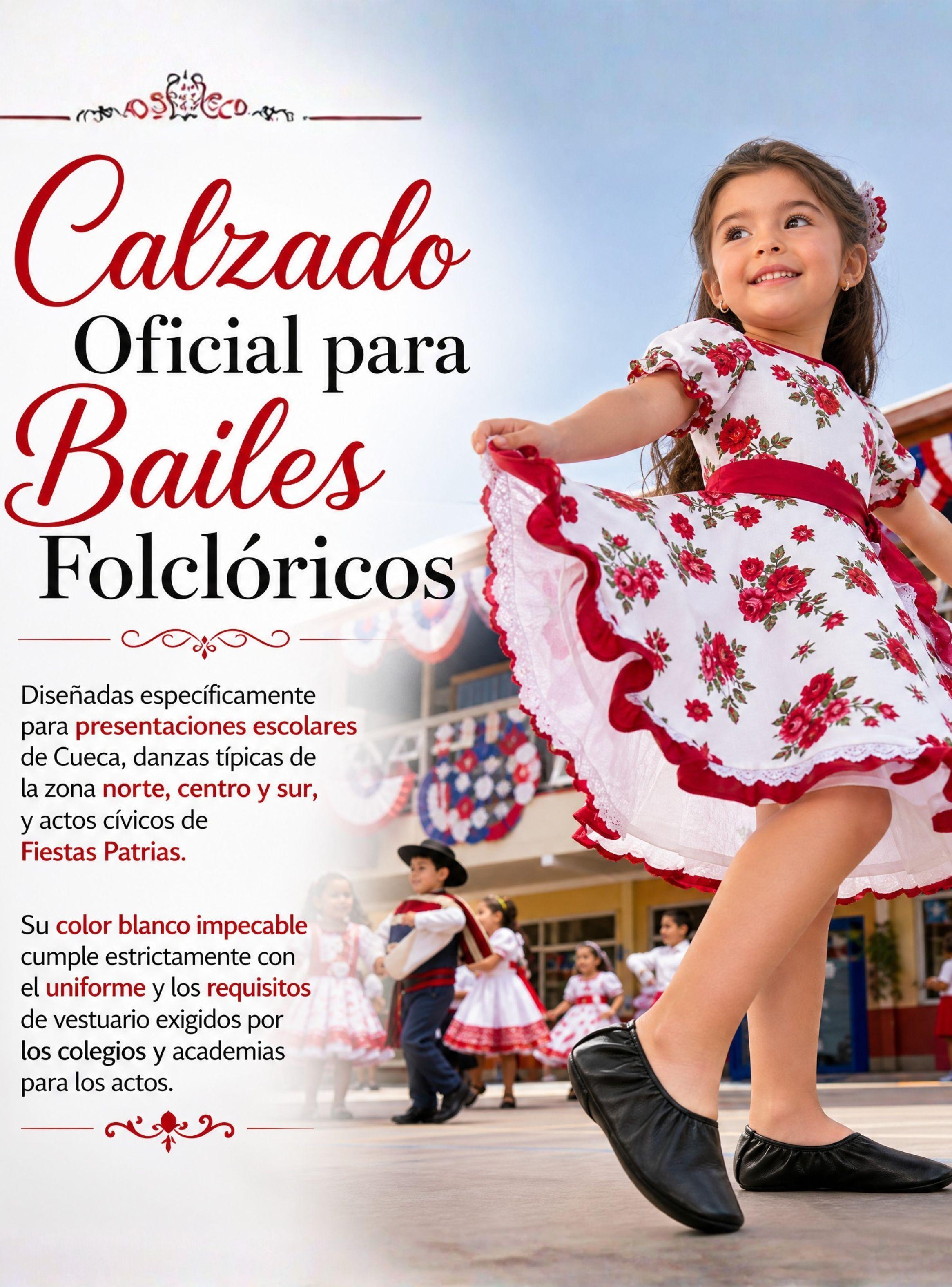 1 Par Zapatillas Chicle Negras Niña Bailes Danza Fiestas Patrias Talla 24 25 26 27 28 29-4