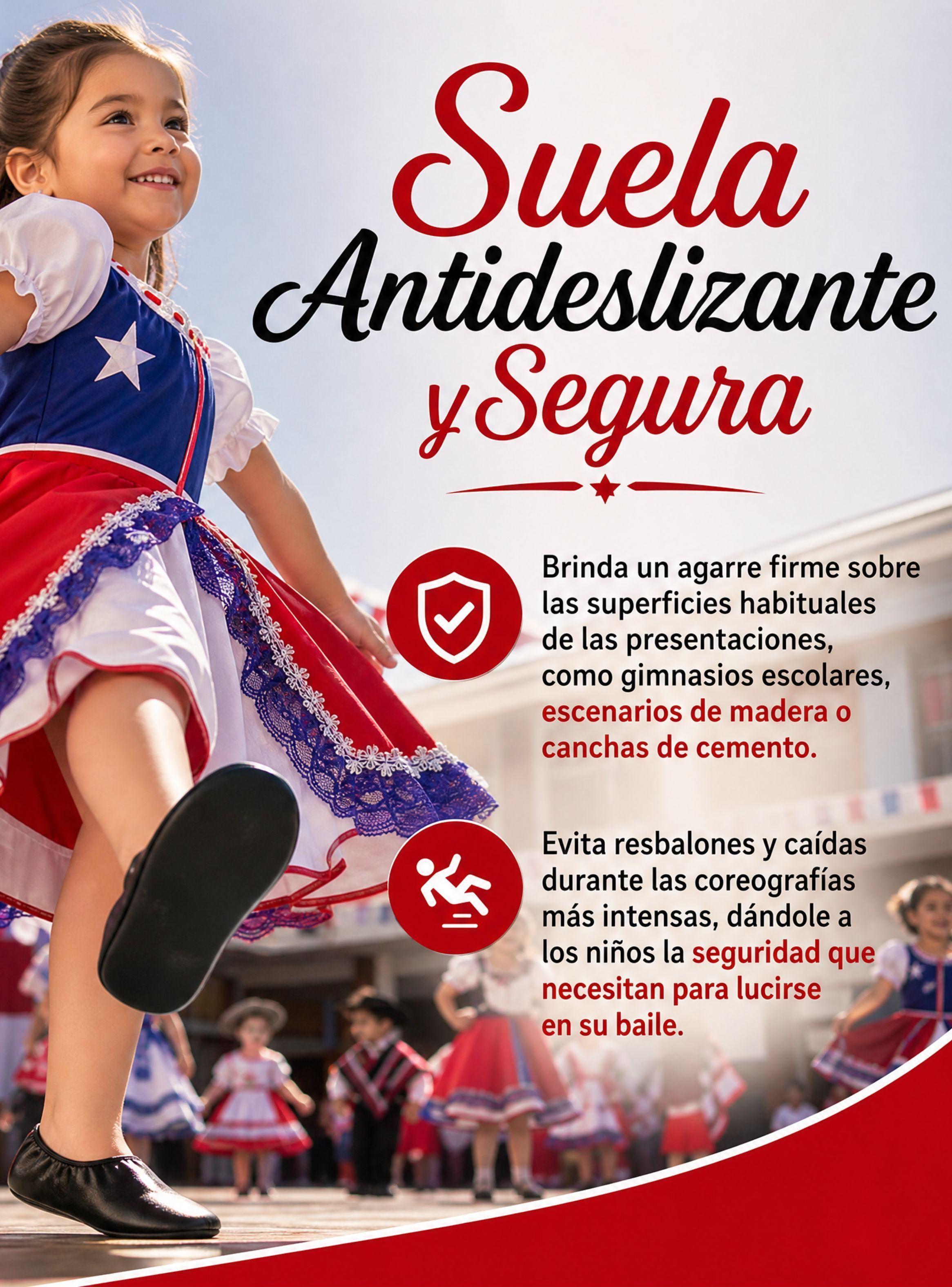 1 Par Zapatillas Chicle Negras Niña Bailes Danza Fiestas Patrias Talla 24 25 26 27 28 29-6