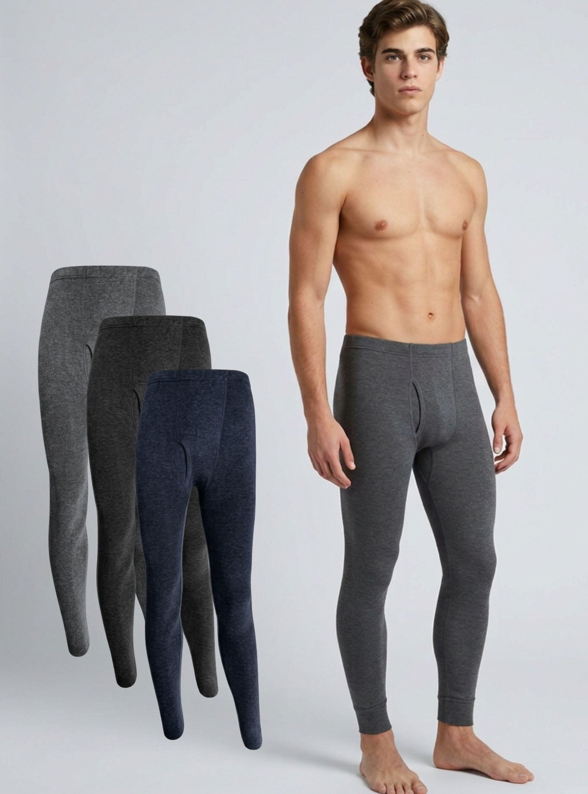 Pack 3 Calzas Polar de Hombre Térmica Invierno Calzoncillos Largo-1
