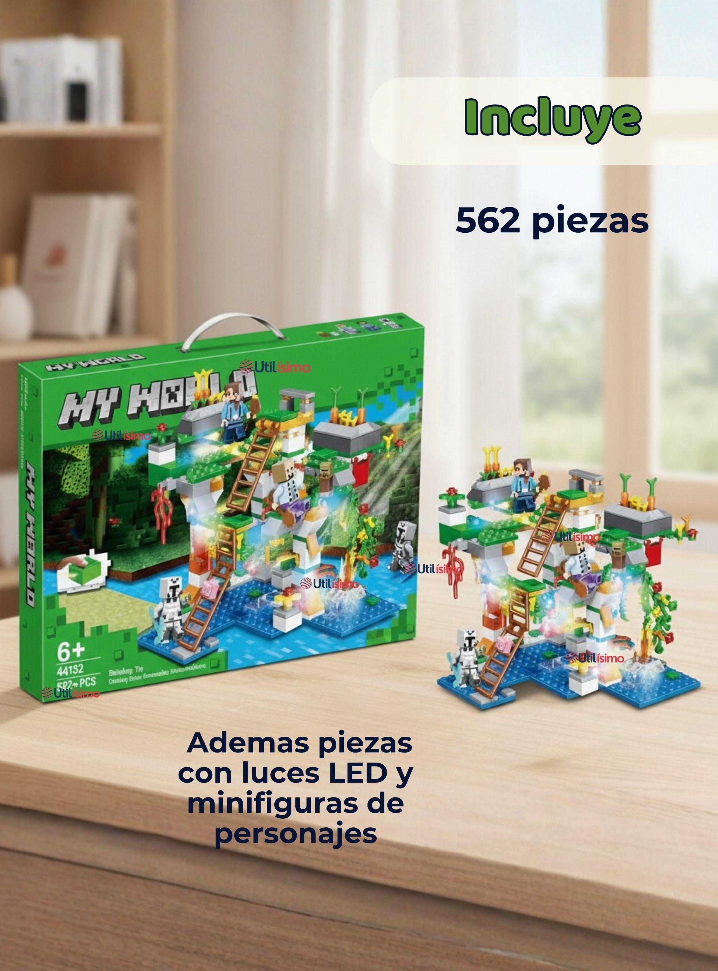 Juguete Bloques de Construcción My World Con Luces de 562 Piezas Niño-4