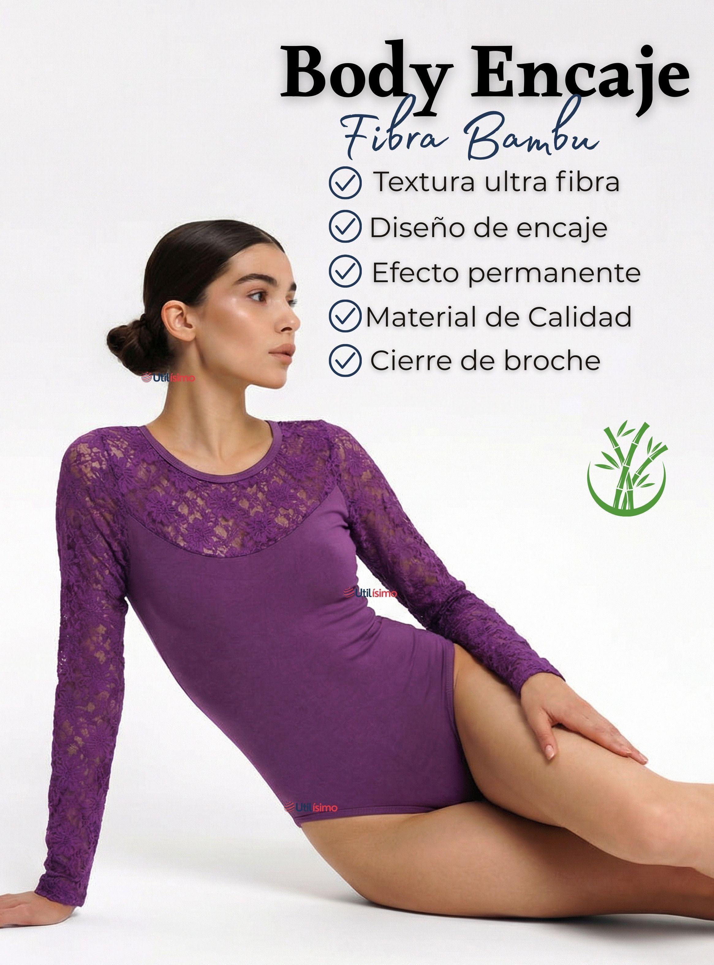 Pack 6 Body Manga Larga Con Encaje Bambú Mujer Color Surtidos-3