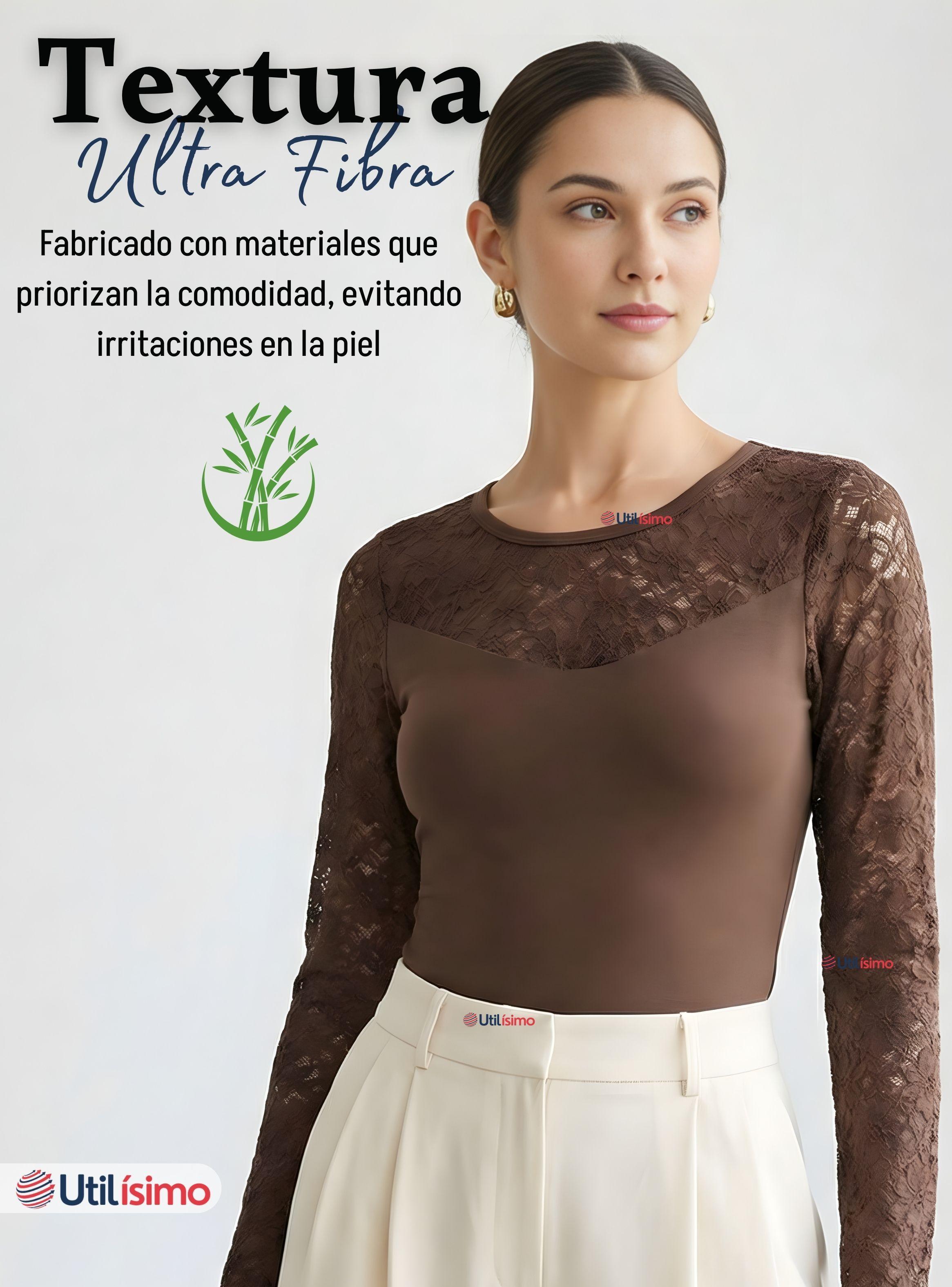 Pack 6 Body Manga Larga Con Encaje Bambú Mujer Color Surtidos-5