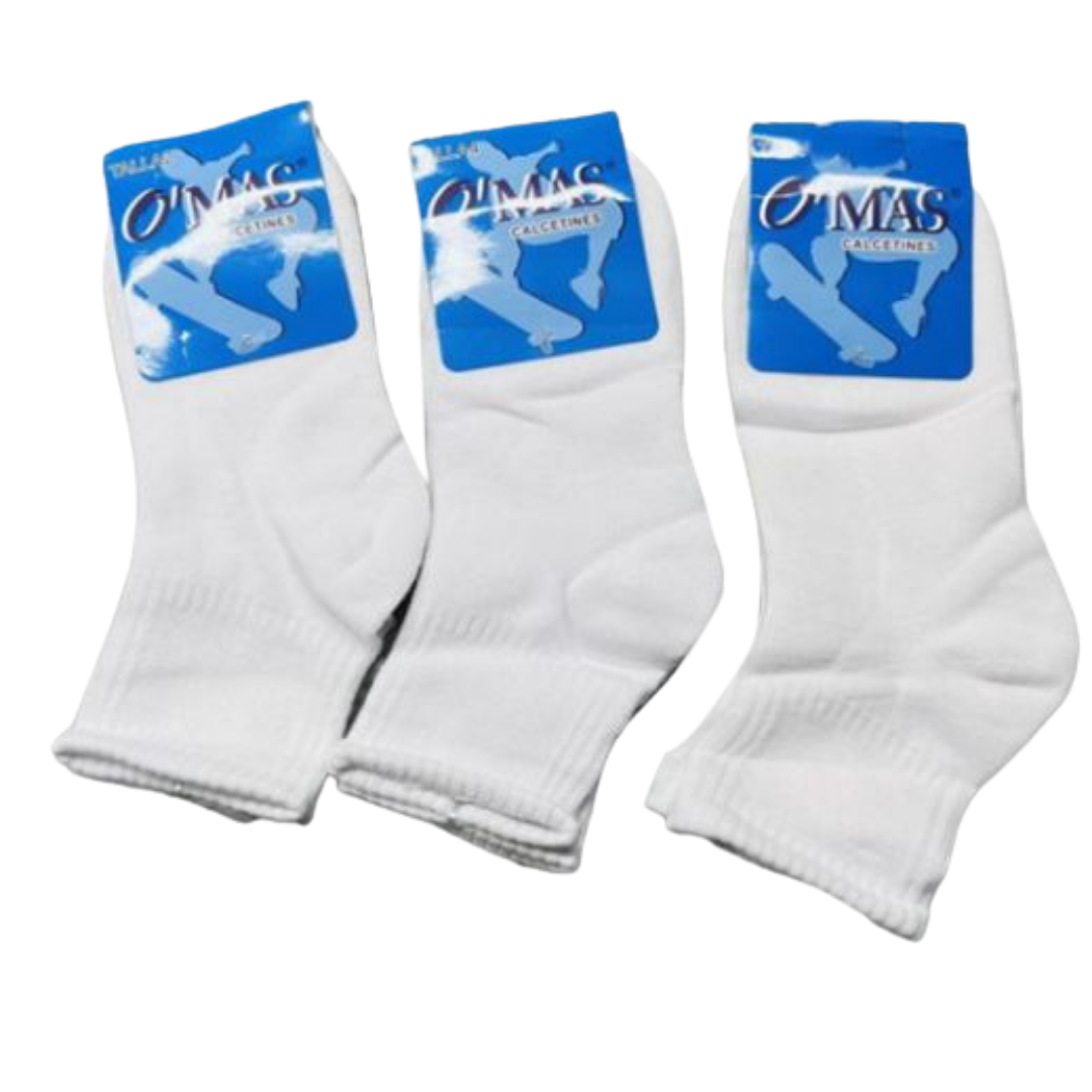 Pack 5 Calcetines de Niño Con Malla Color Blanco OMAS-2
