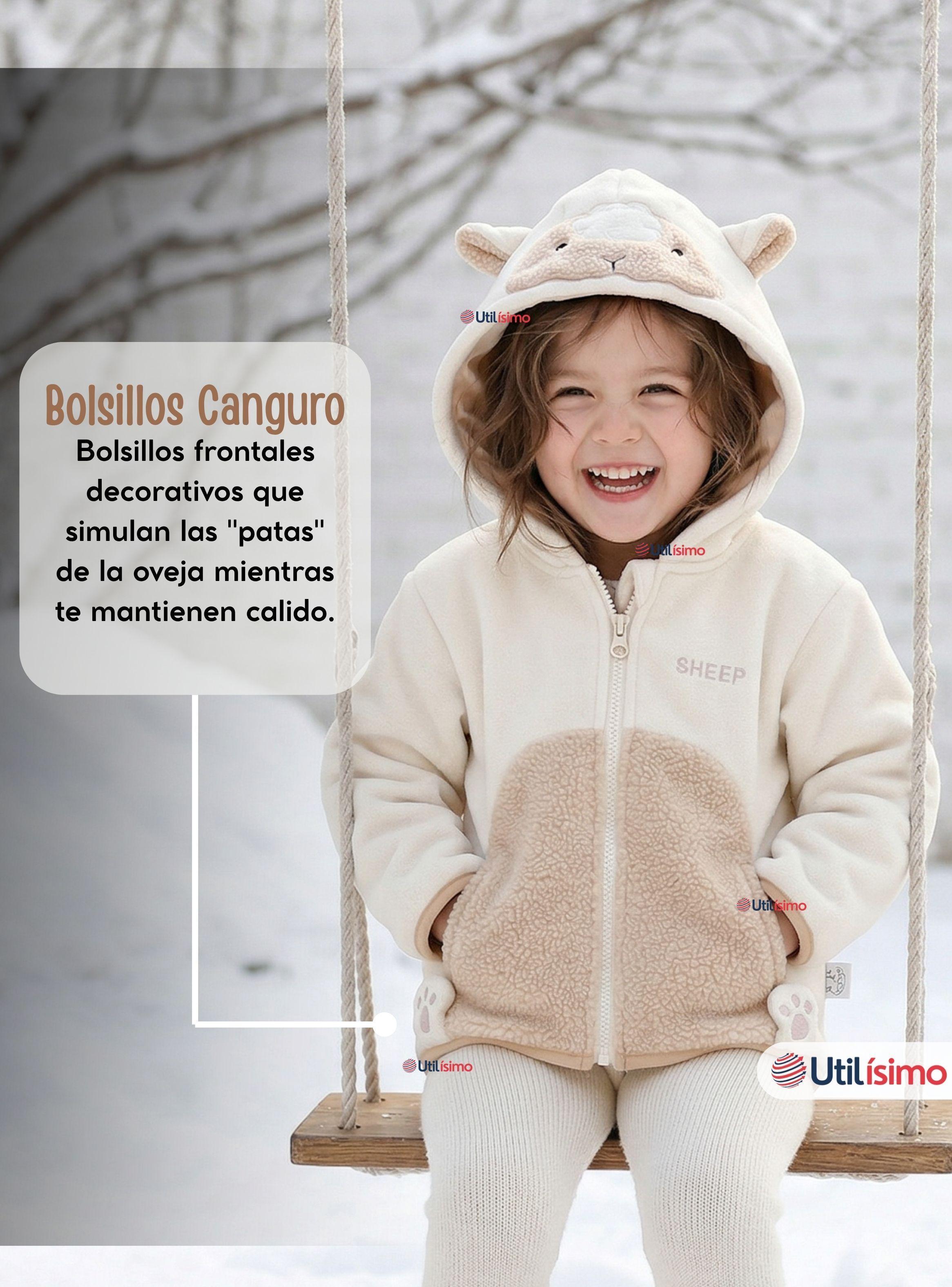 Polerón Polar Con Capucha Invierno Bebé Niña Fluffy Sheep-7