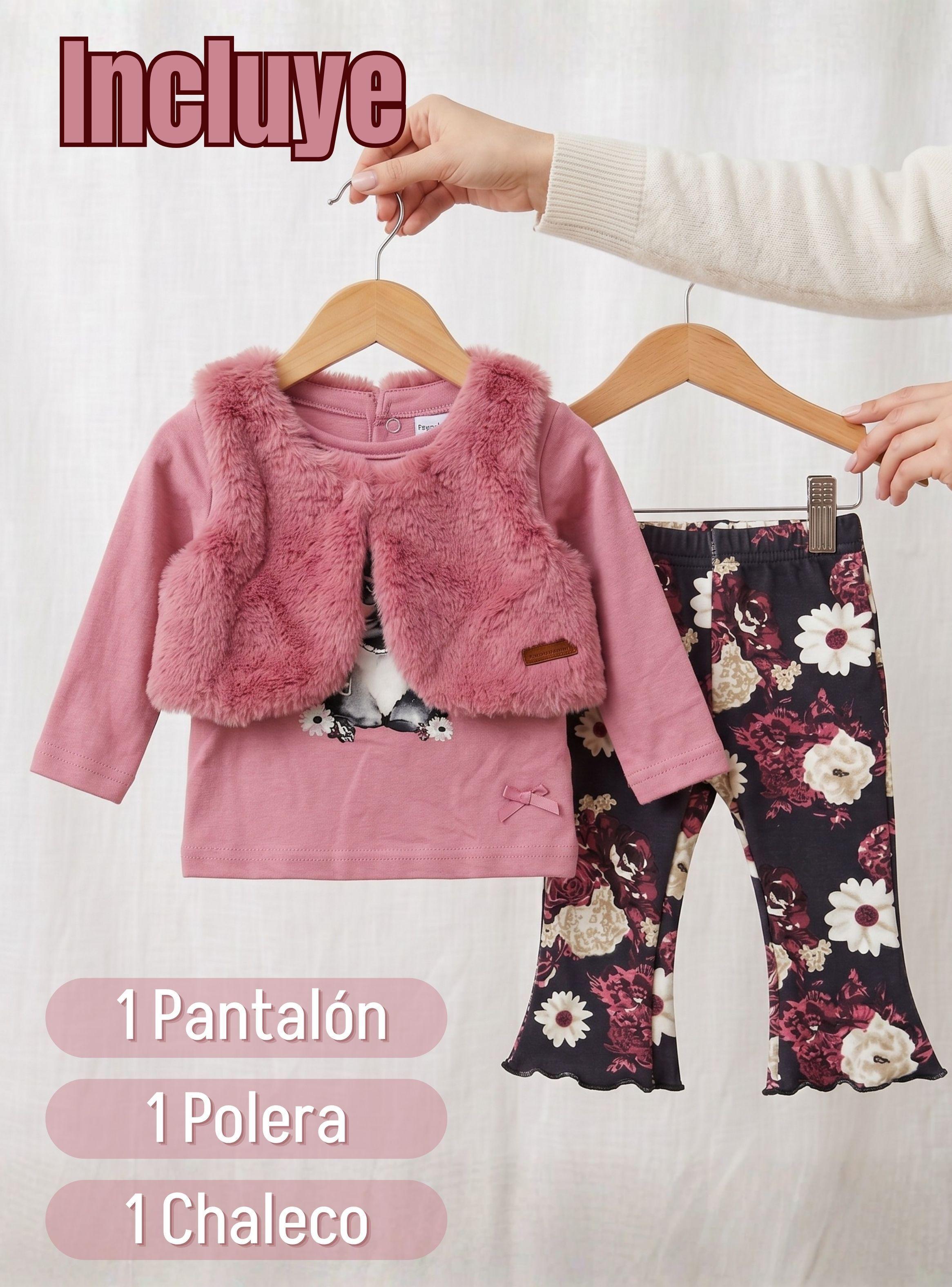 Conjunto Buzo Polera Chaleco 3 Piezas Tedmimak Niña Pretty Friend-2