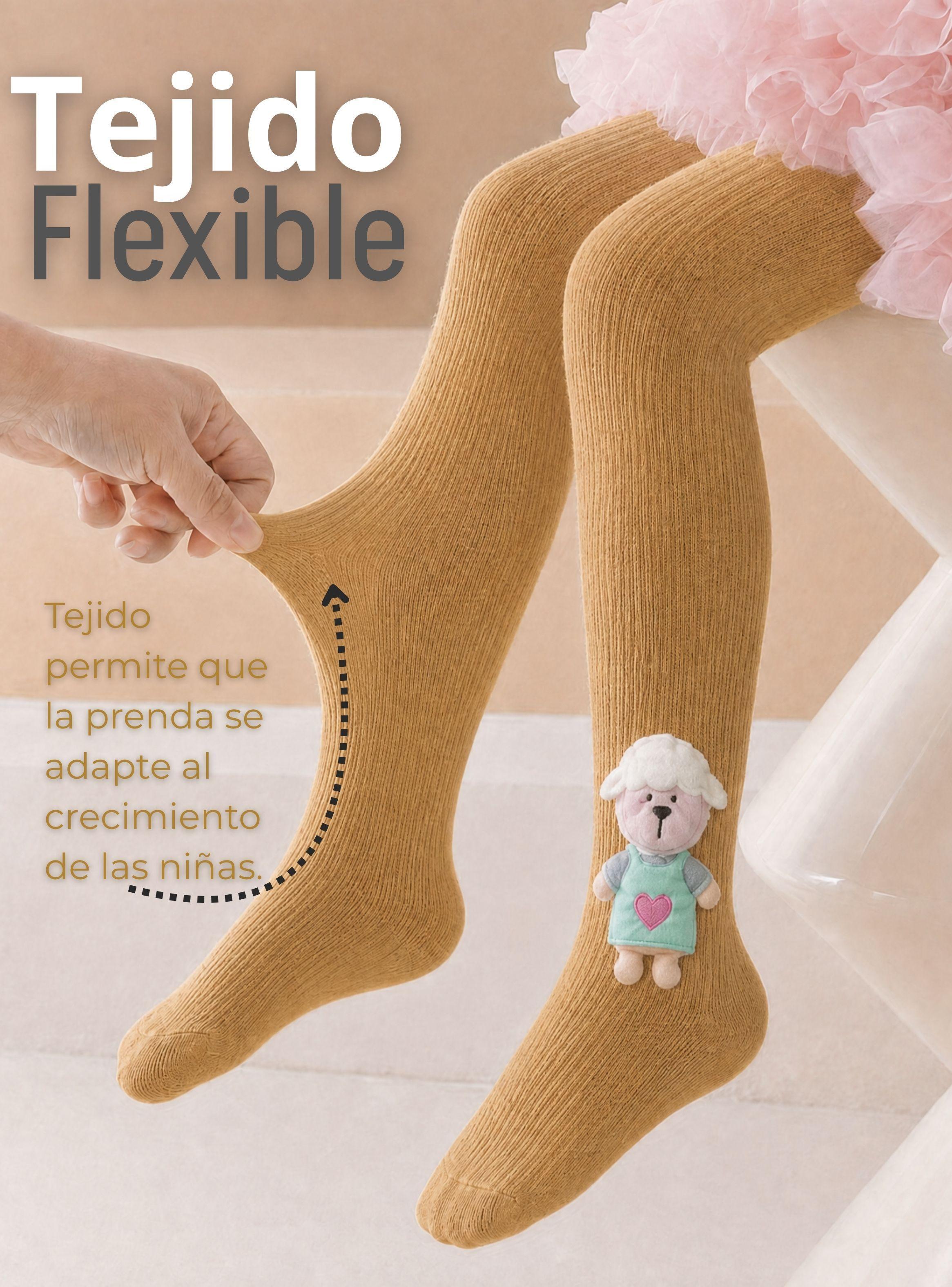 Panty 3D Osito Café Tejida Niña Ballerina 78% Algodón Premium-6