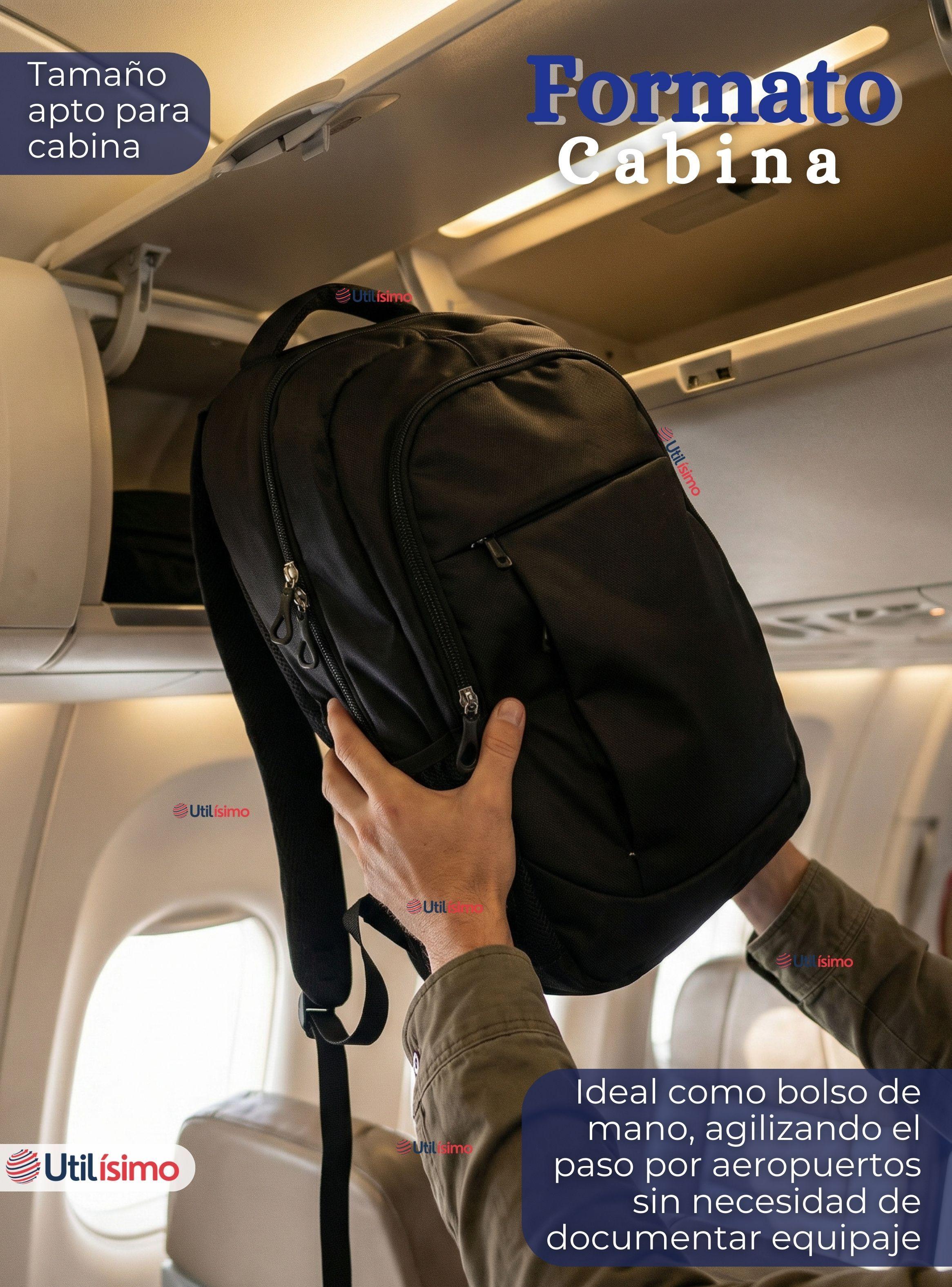 Mochila Multifuncional Escolar Ejecutiva Notebook Viaje Impermeable Resistente 49cm Negro 25L-5